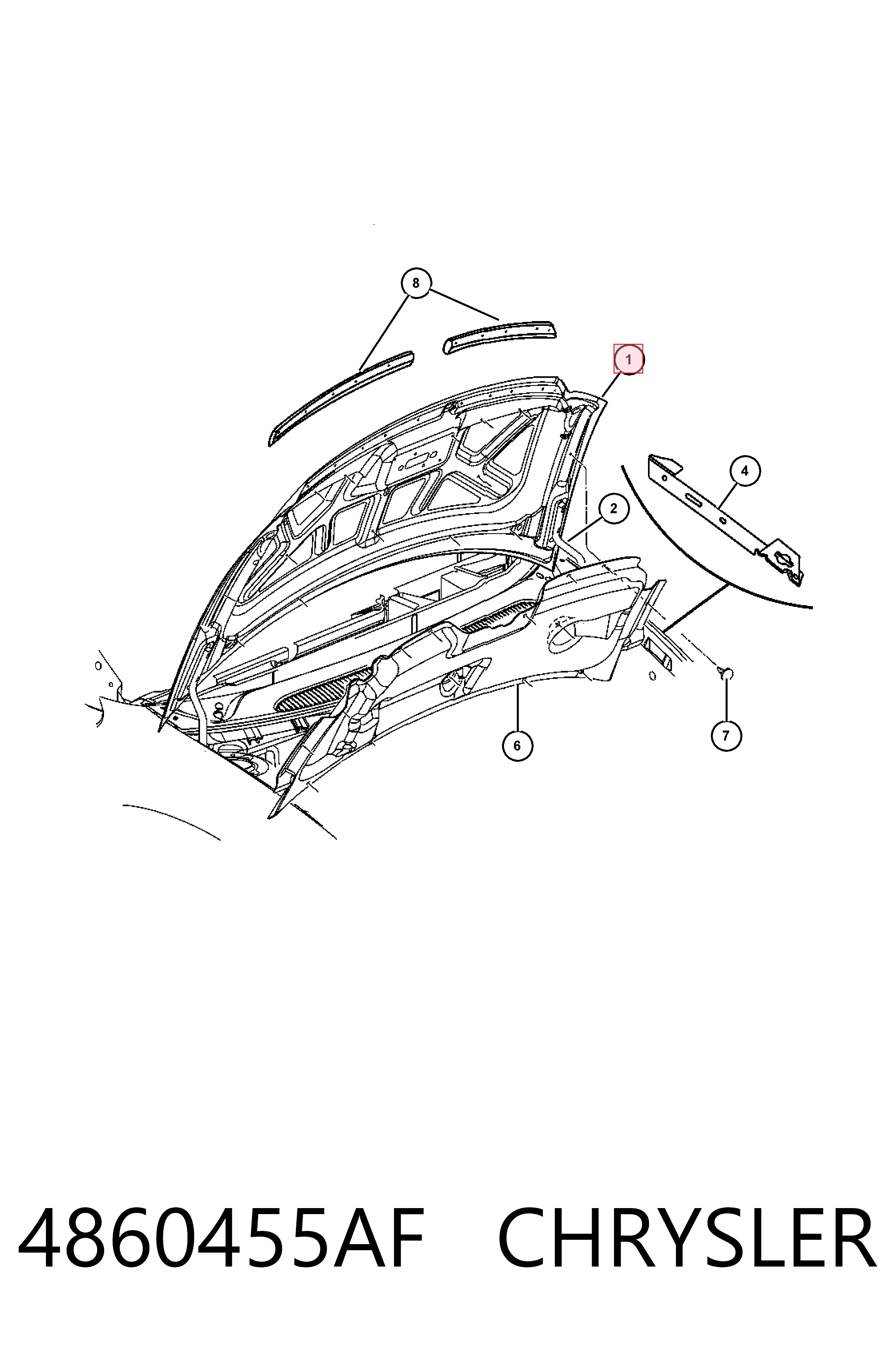 Капот на Chrysler Voyager III RG, RS