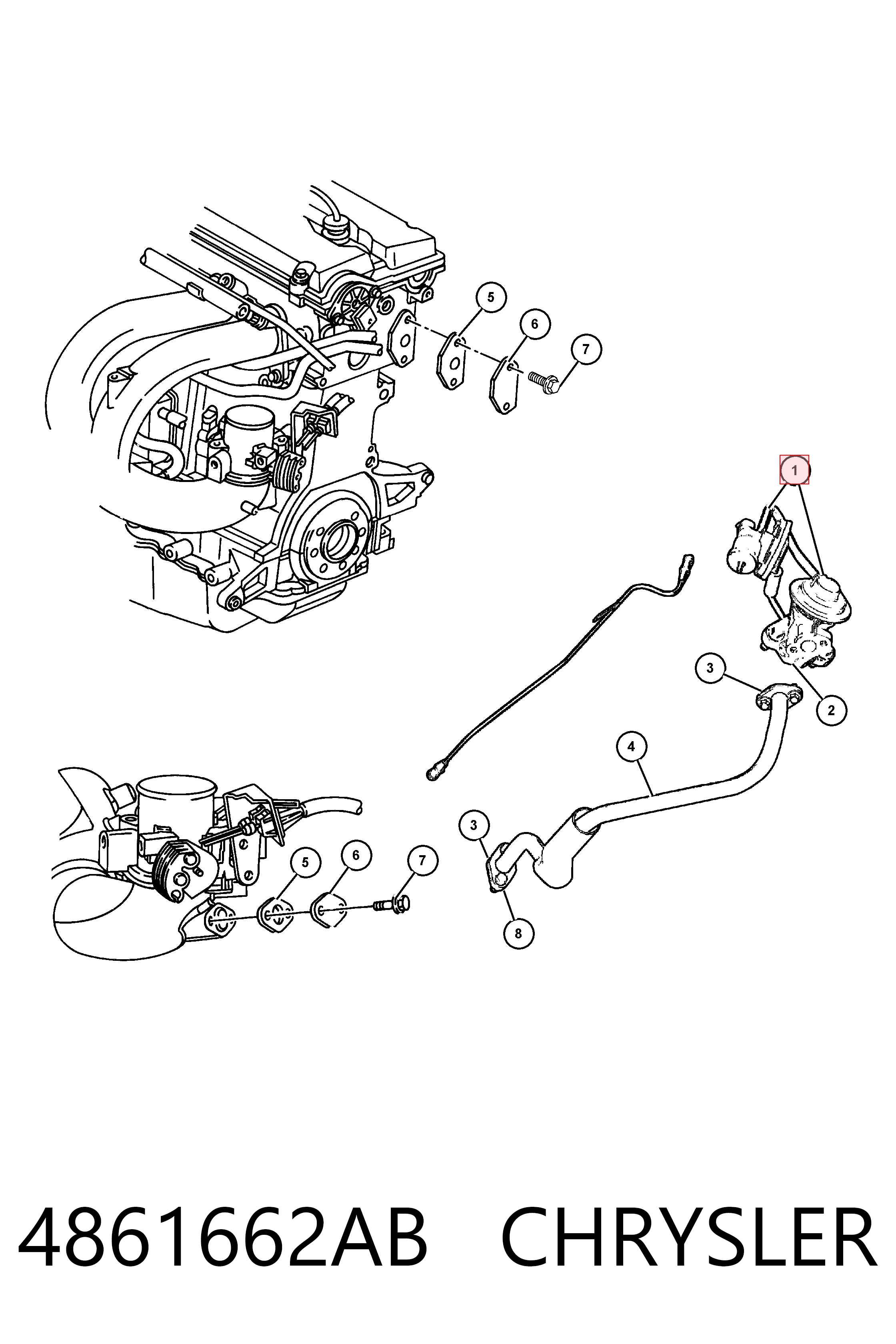 Клапан ЄГР K04861662AC Fiat/Alfa/Lancia