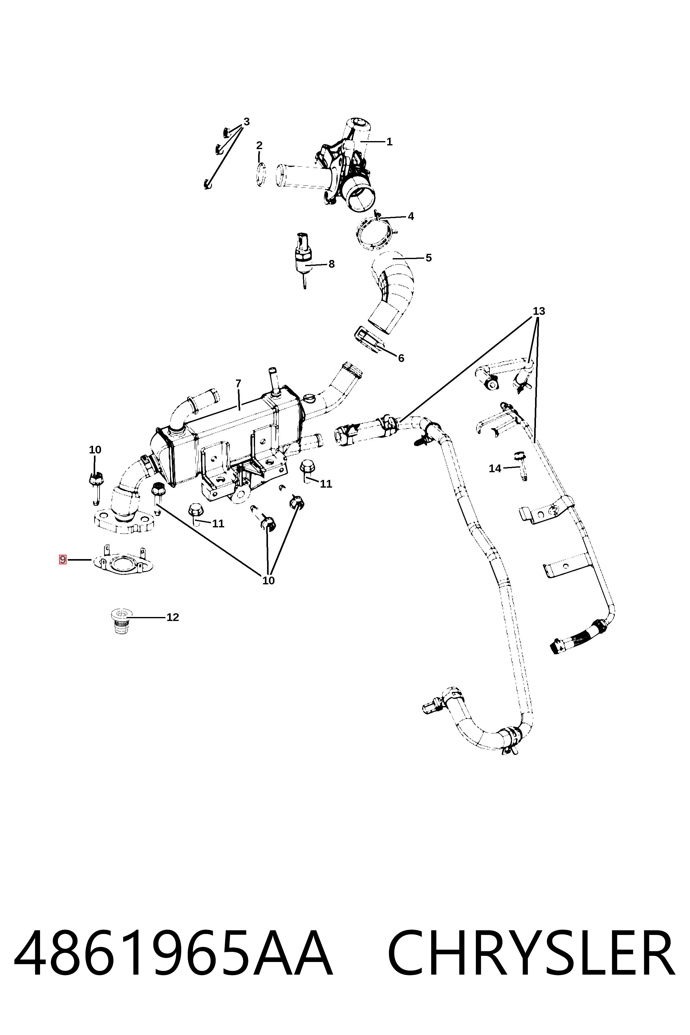 4861965AA Chrysler Прокладка EGR-клапана рециркуляції