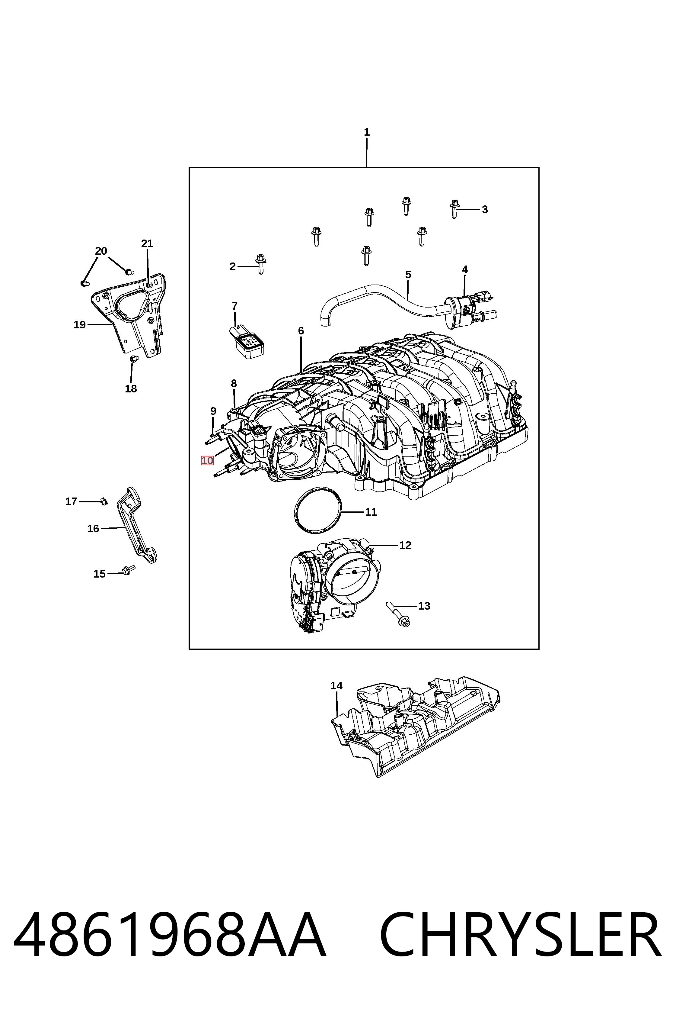 4861968AA Chrysler Прокладка EGR-клапана рециркуляції
