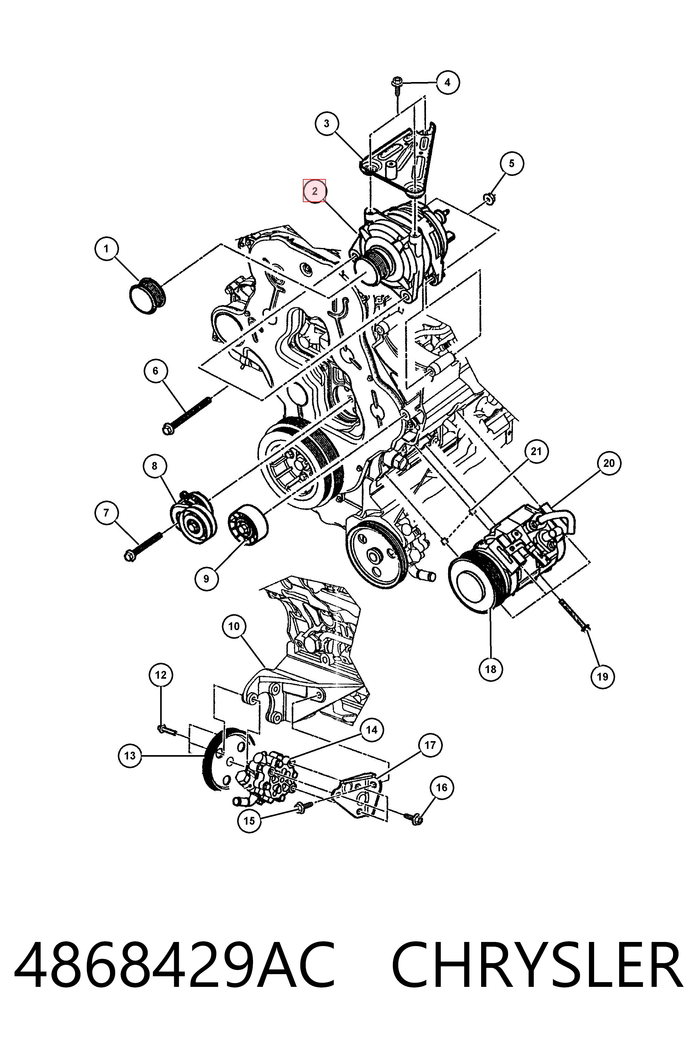 4868429AC Chrysler Авто генератор