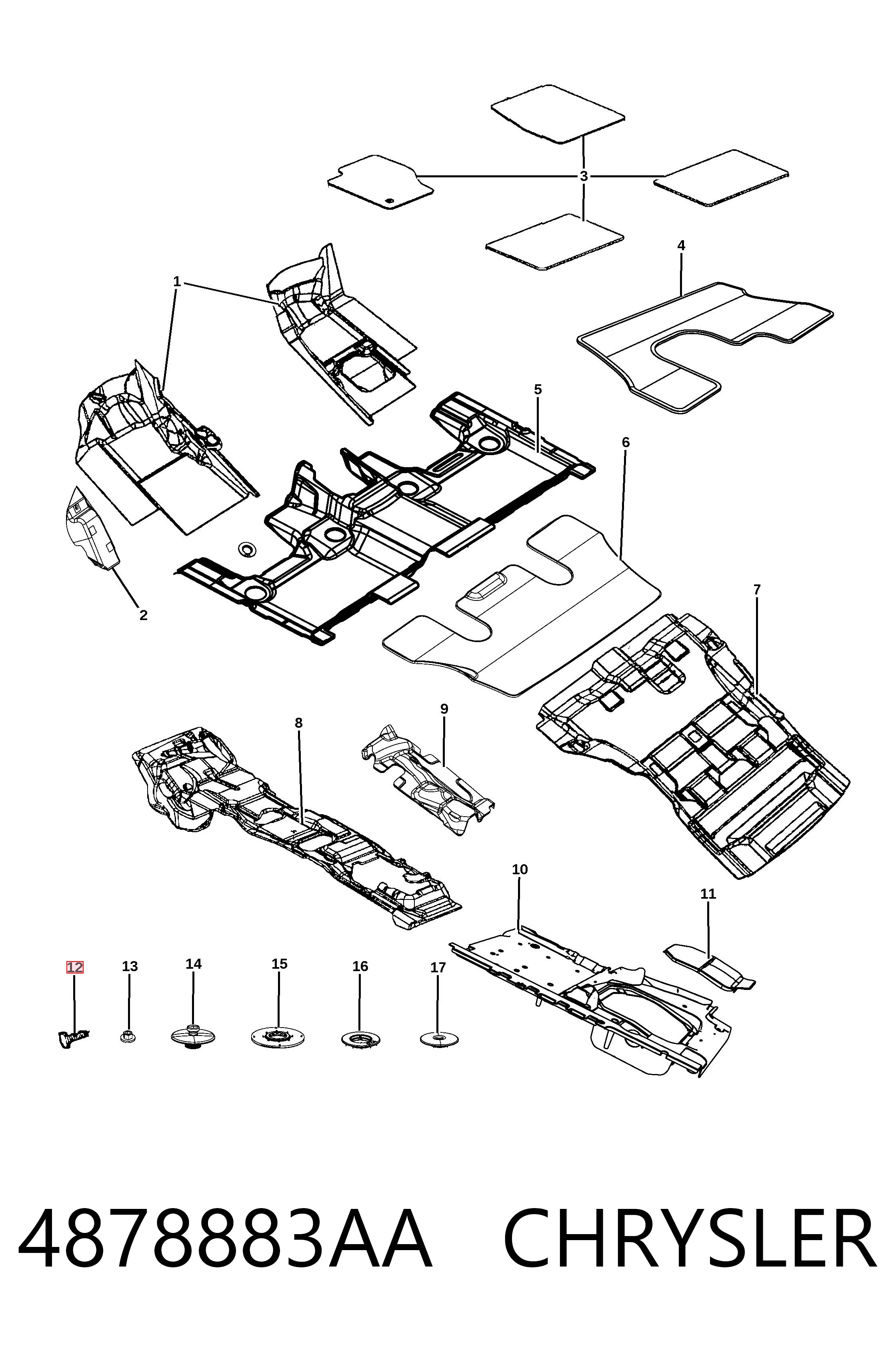 4878883AA Chrysler Капот