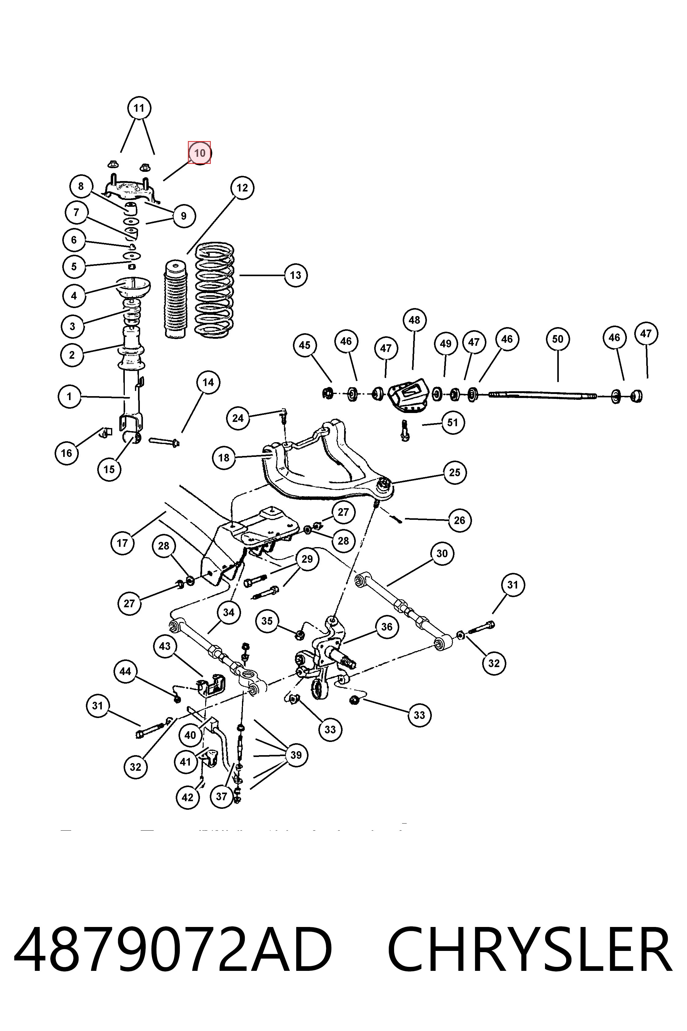 4879072AD Chrysler Опора амортизатора