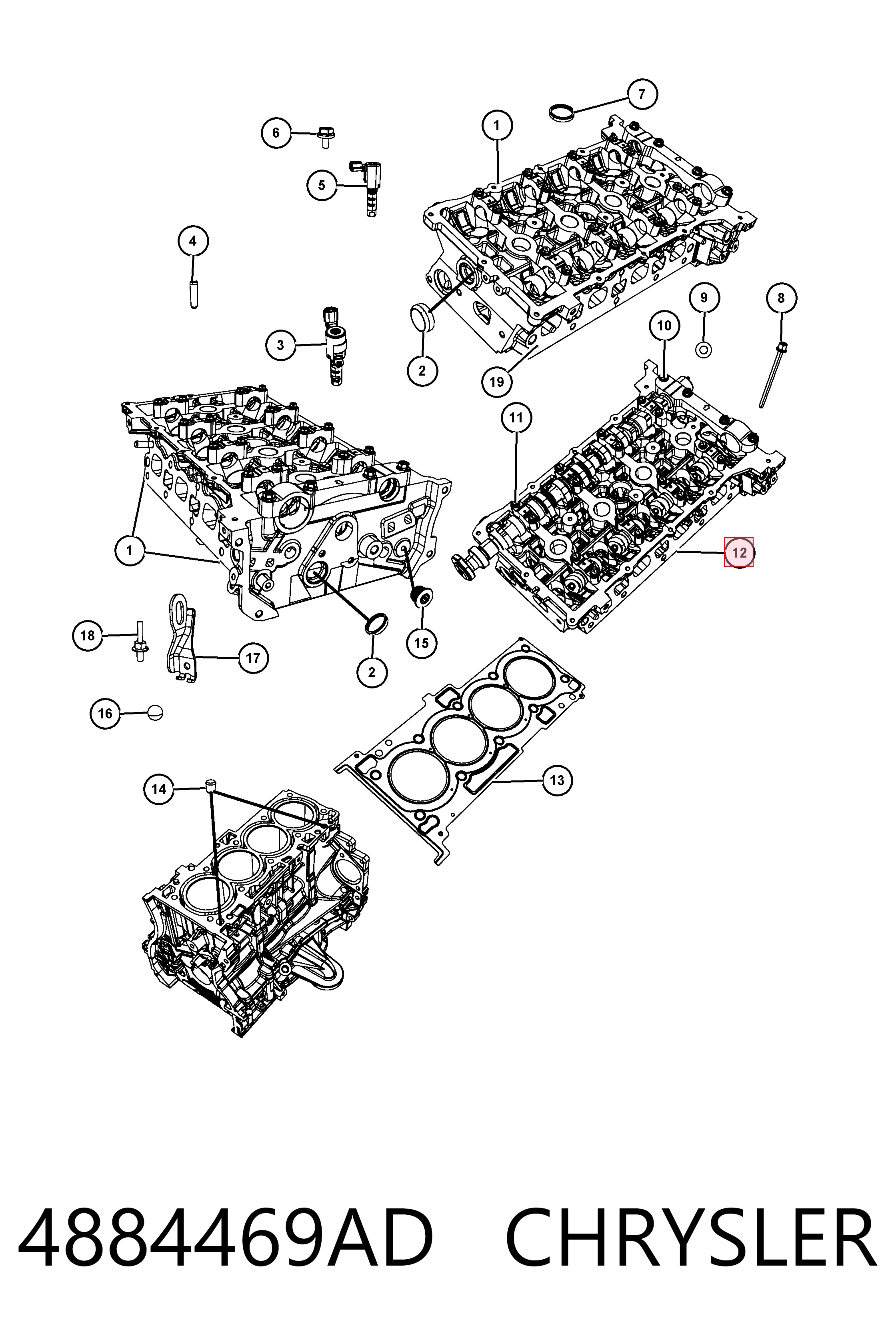 K68004168AI Fiat/Alfa/Lancia Головка циліндрів