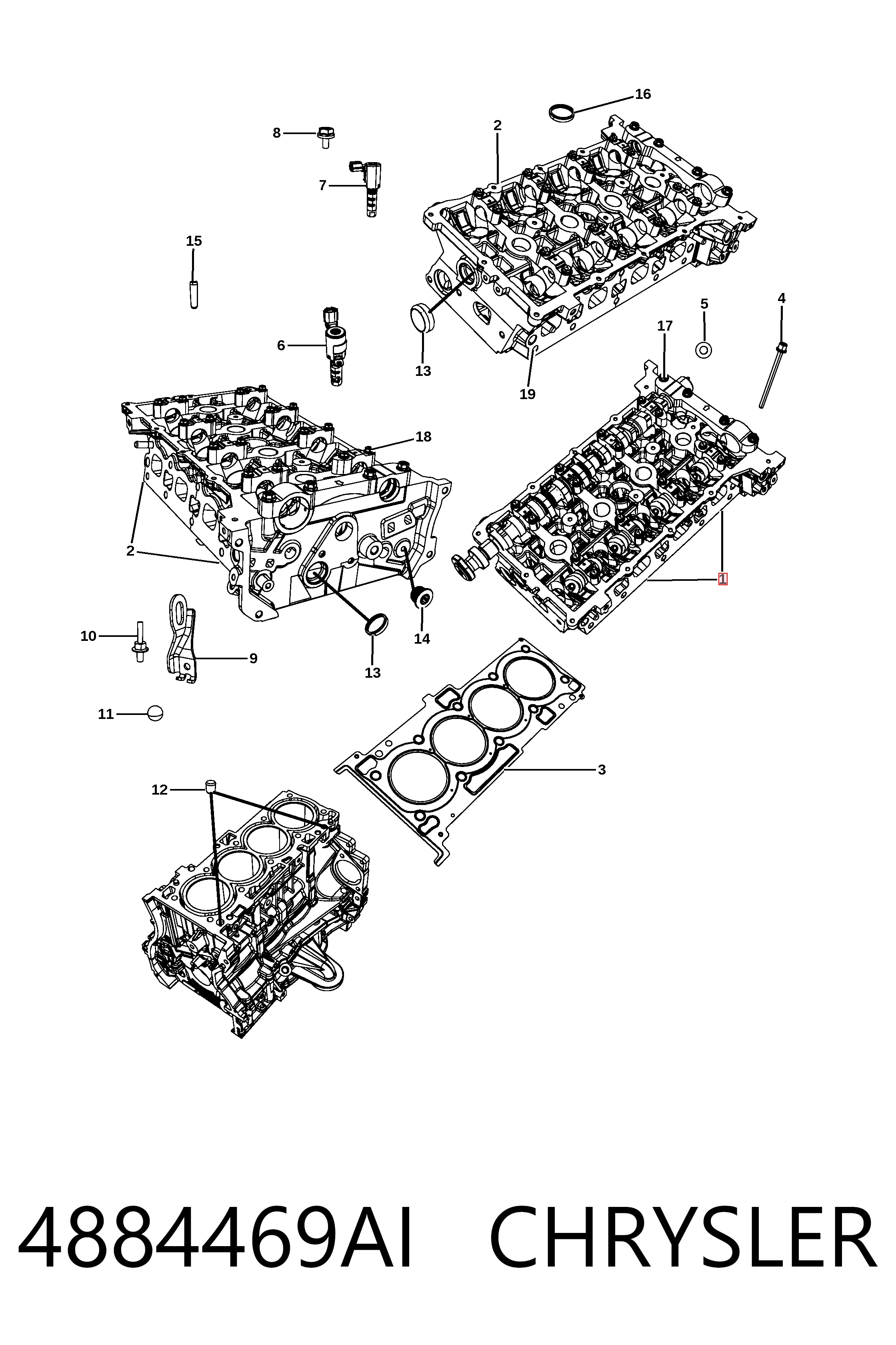 Головка двигуна Fiat/Alfa/Lancia K68004168AI ціна, від 100.72 USD