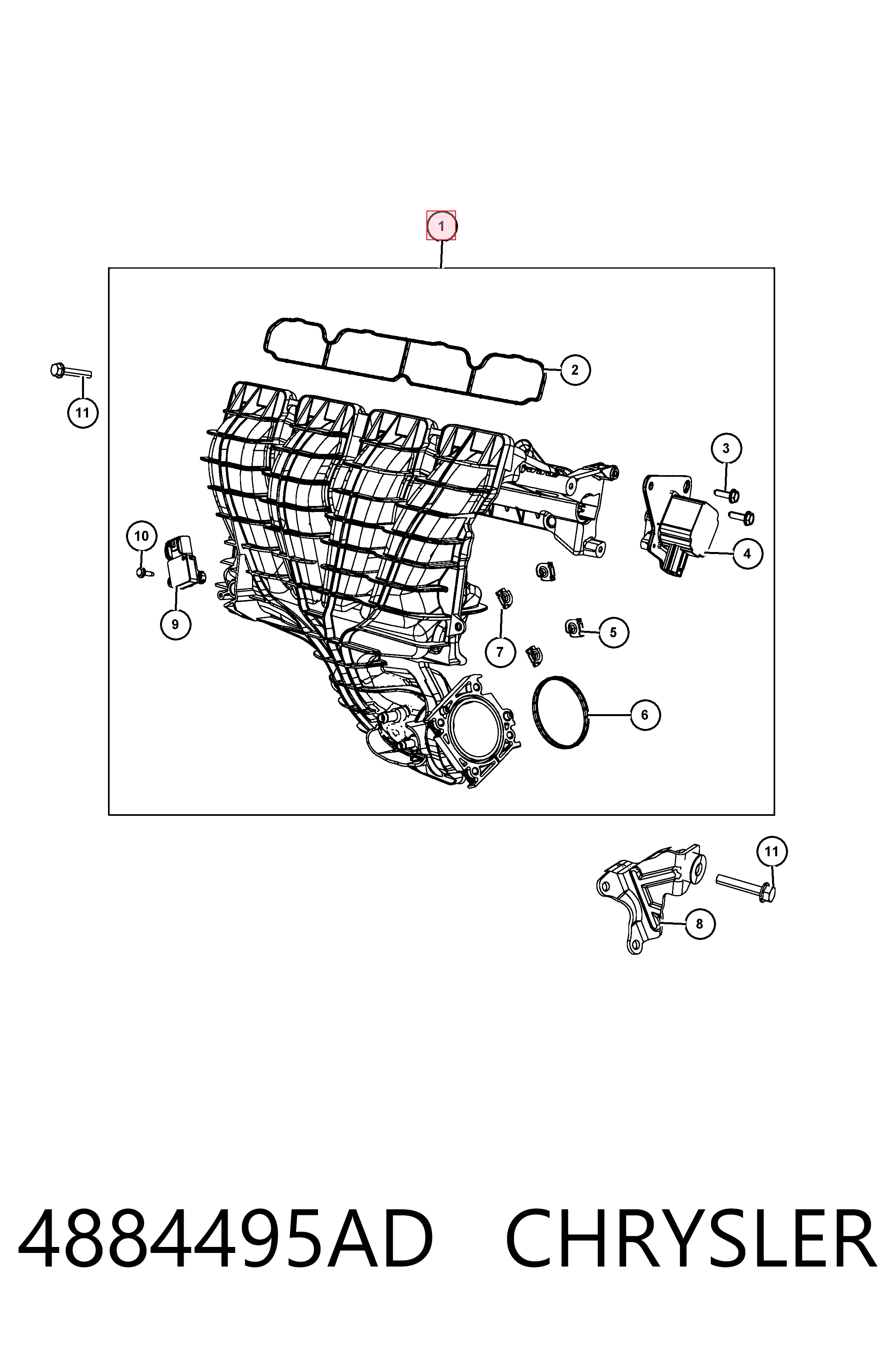 Впускний колектор K04884495AI Fiat/Alfa/Lancia