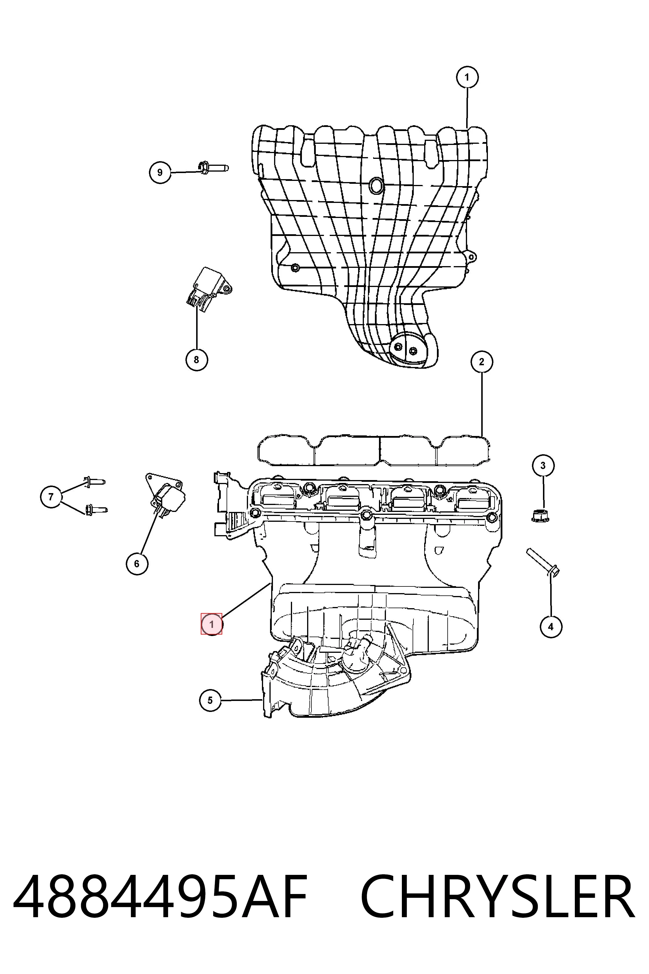 Купити K04884495AI Fiat/Alfa/Lancia Впускний колектор