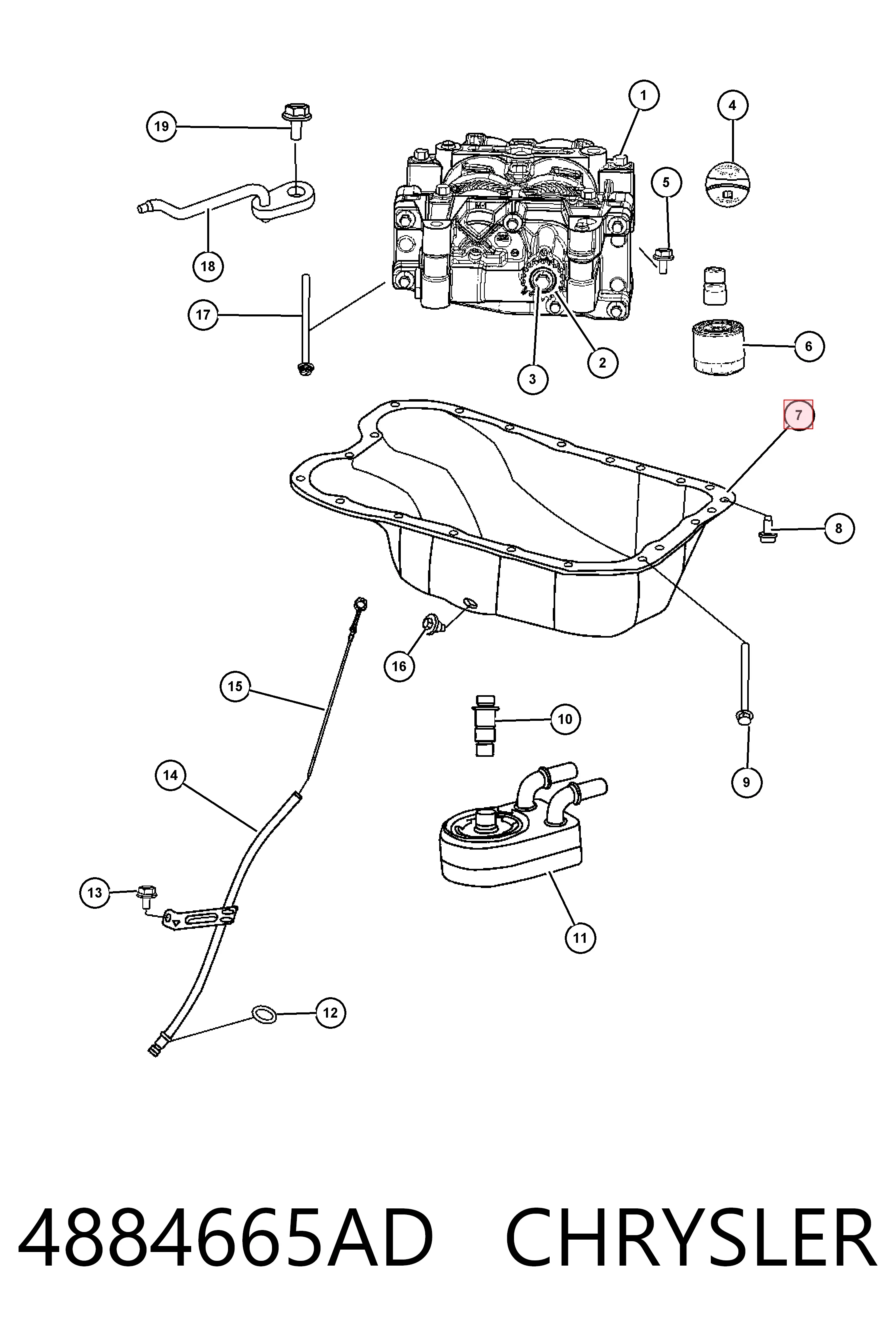 4884665AD Chrysler Картер масляний