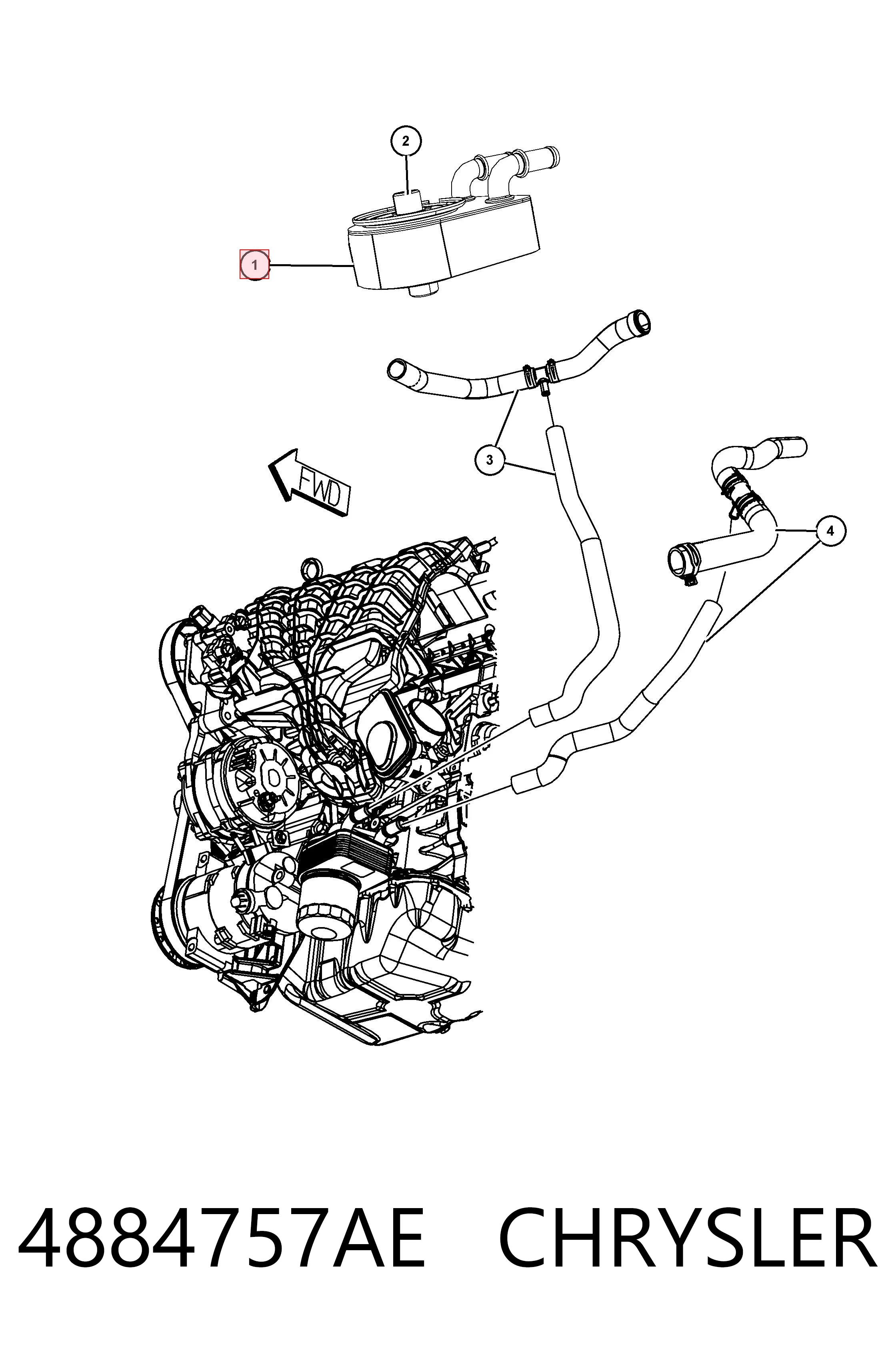 4884757AE Chrysler Радіатор масляний