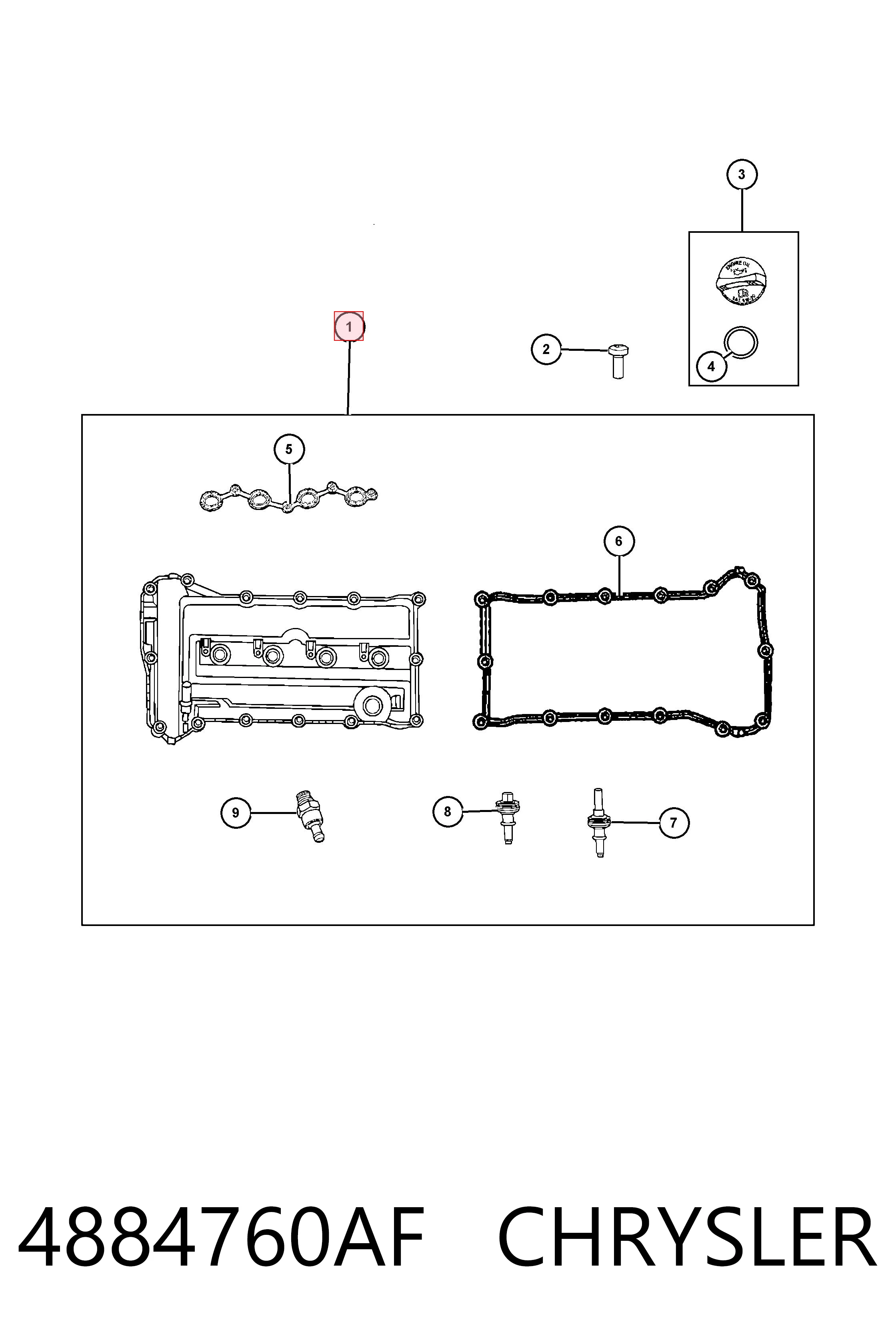 Кришка клапанна Fiat/Alfa/Lancia K04884760AF ціна, від 25.34 USD