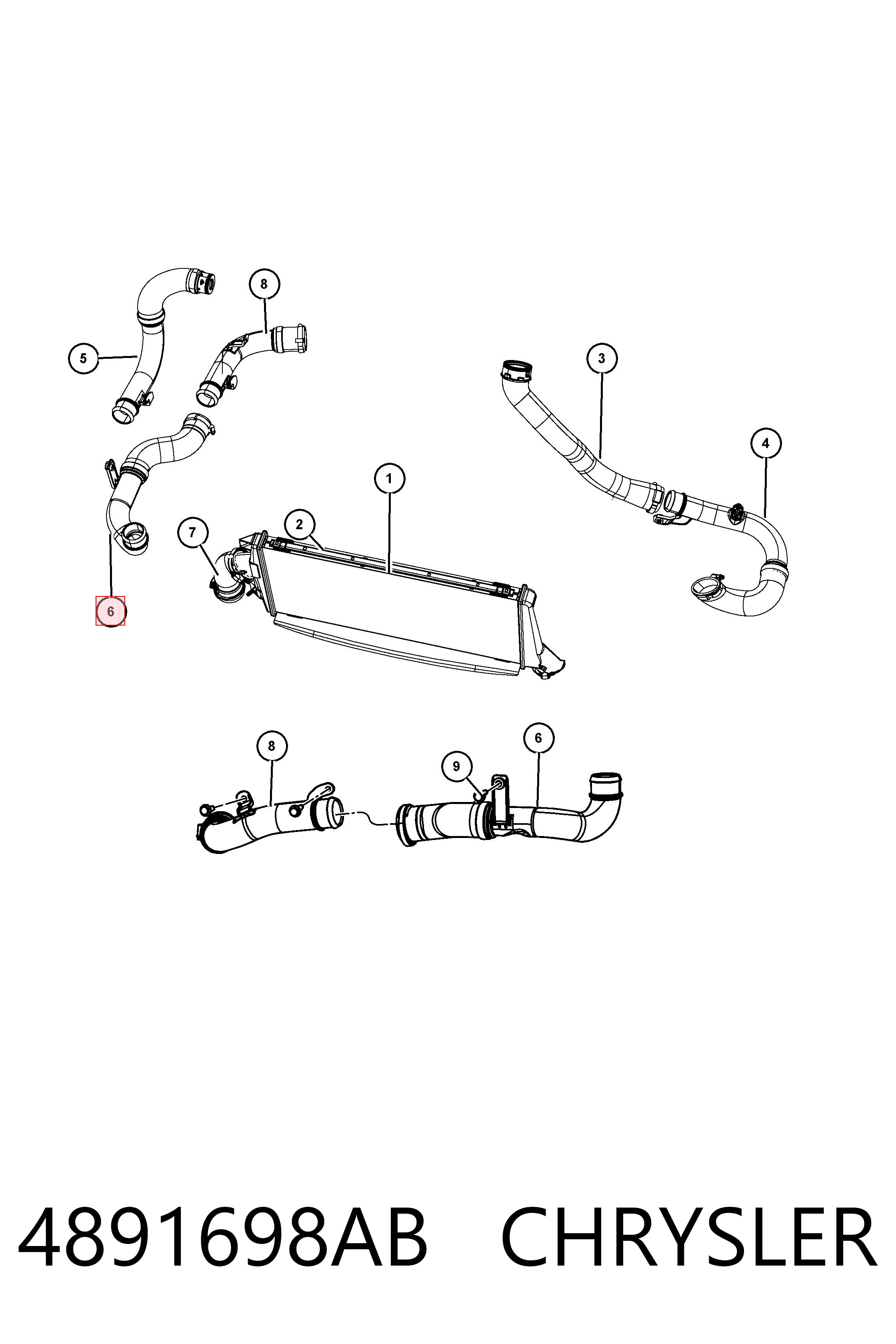 K04891698AB Fiat/Alfa/Lancia Трубка, що нагнітається