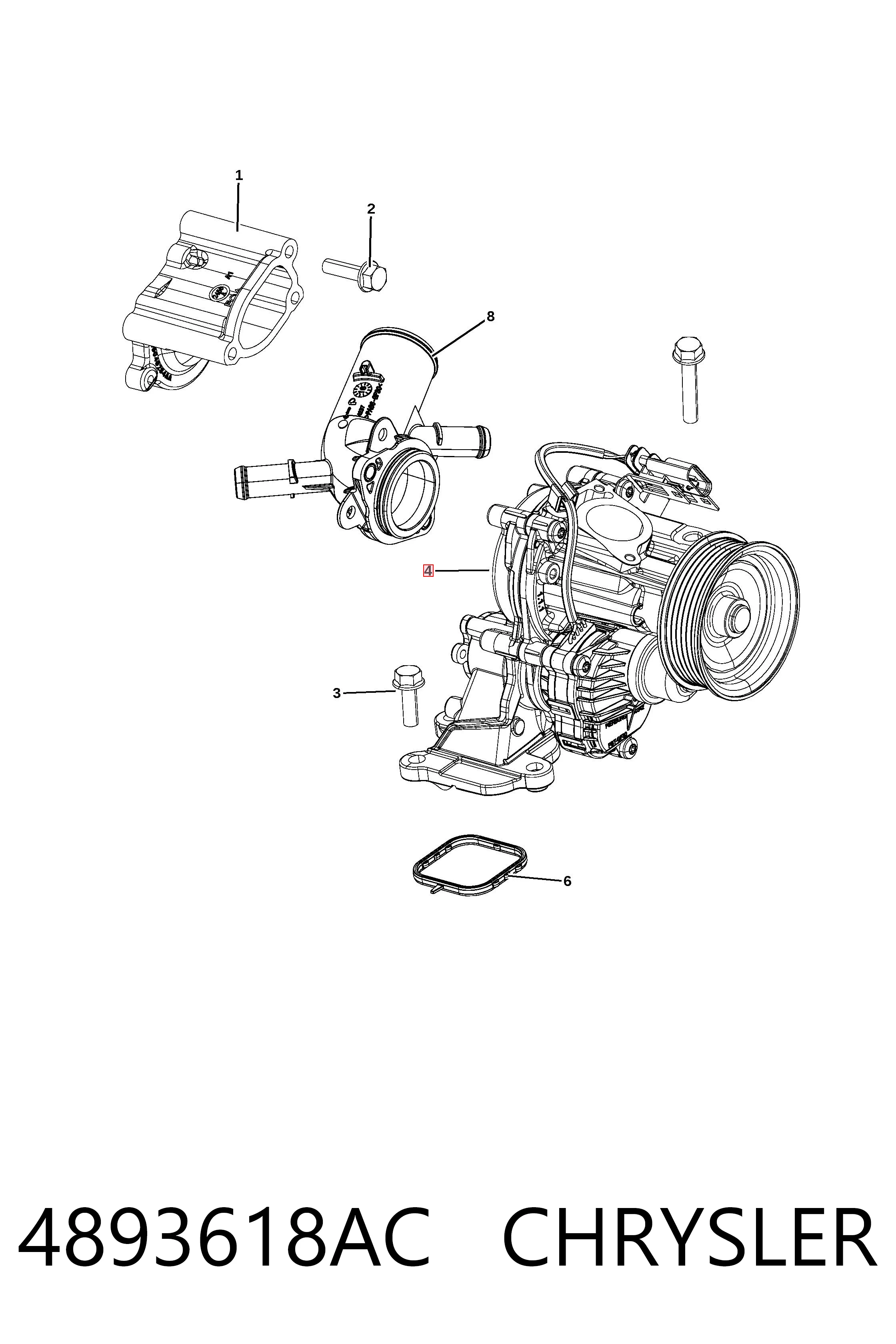 4893618AC Chrysler Насос охолодження