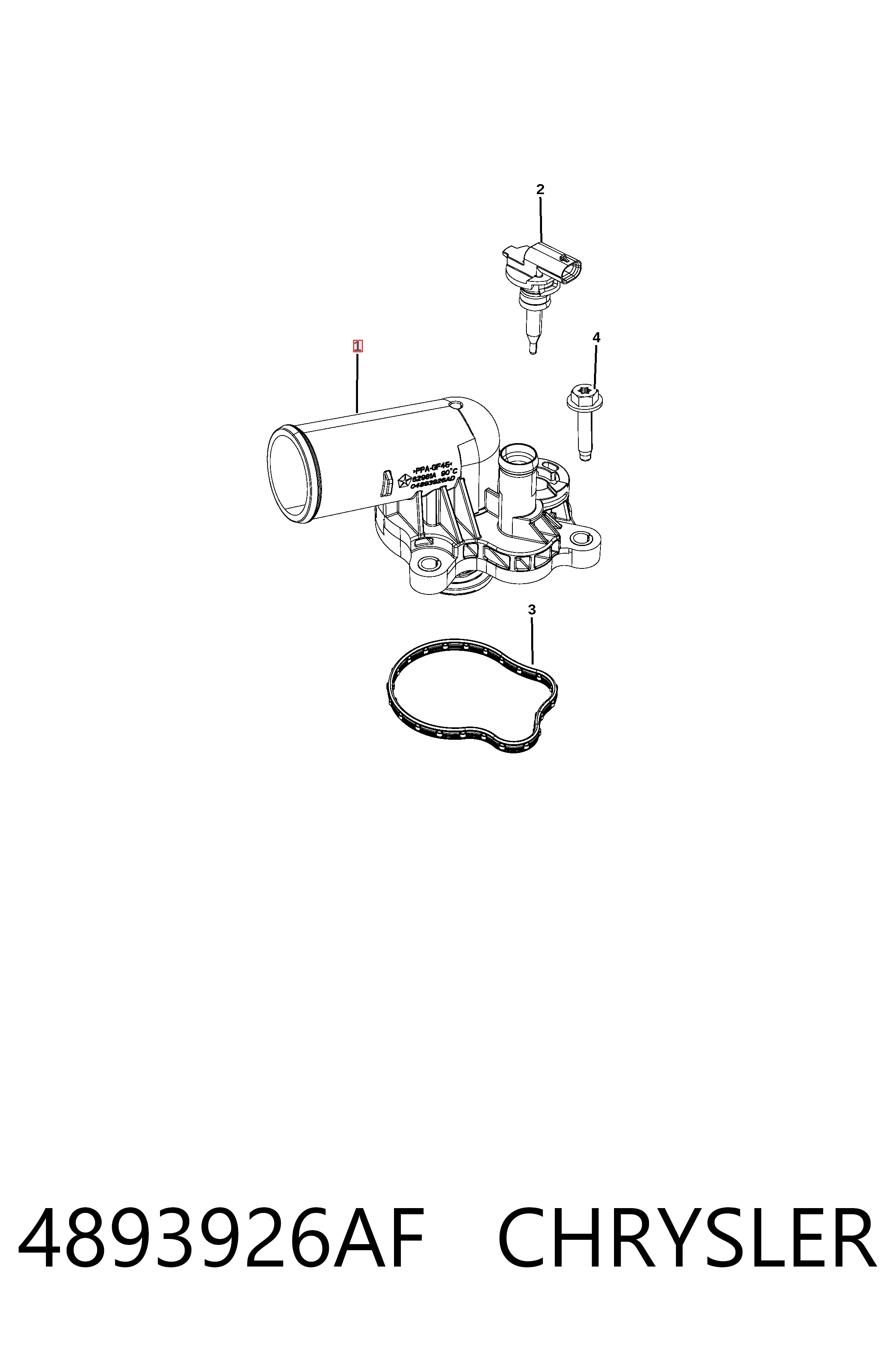 K04893926AH Fiat/Alfa/Lancia Корпус термостата в зборі