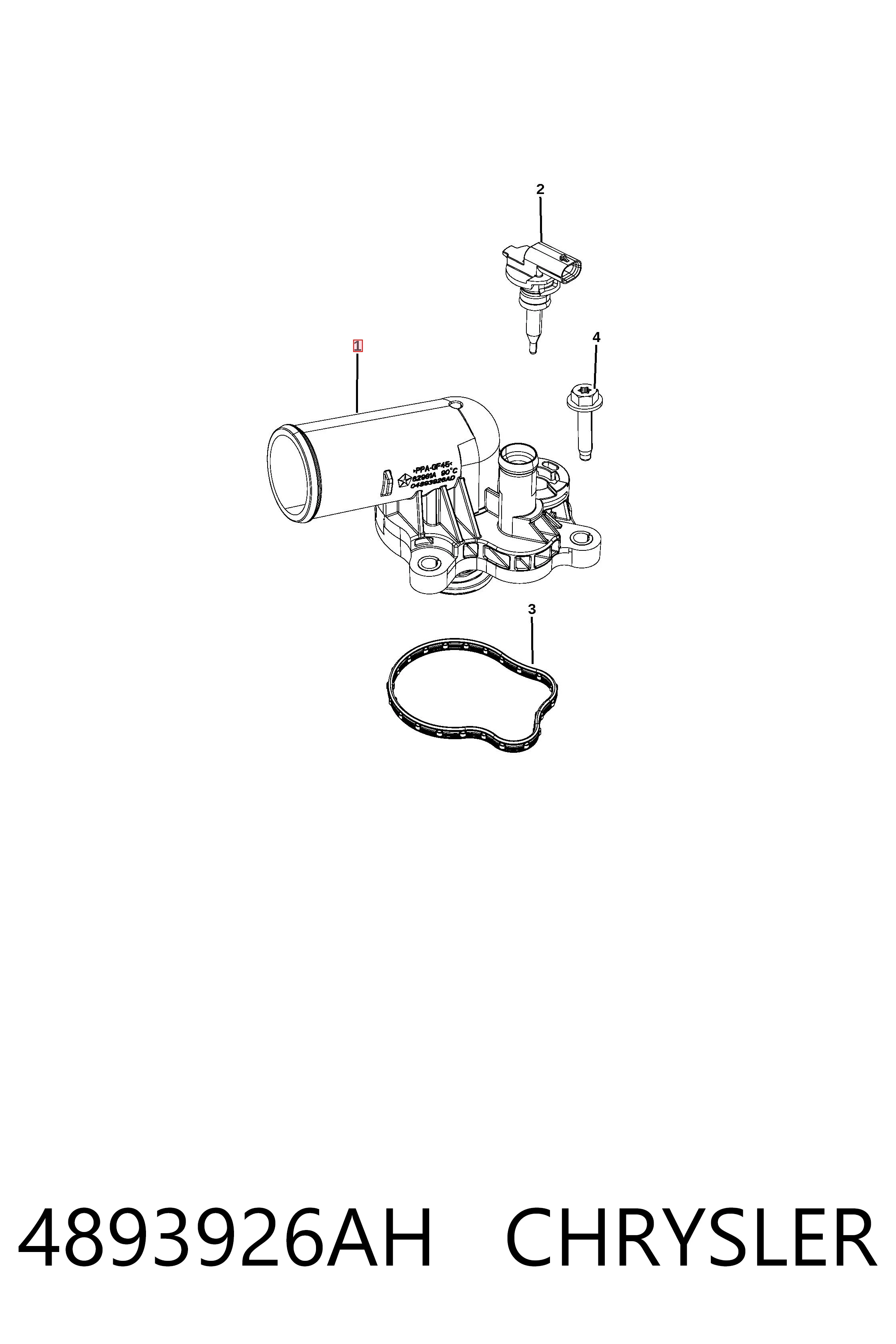 Купити K04893926AH Fiat/Alfa/Lancia Корпус термостата