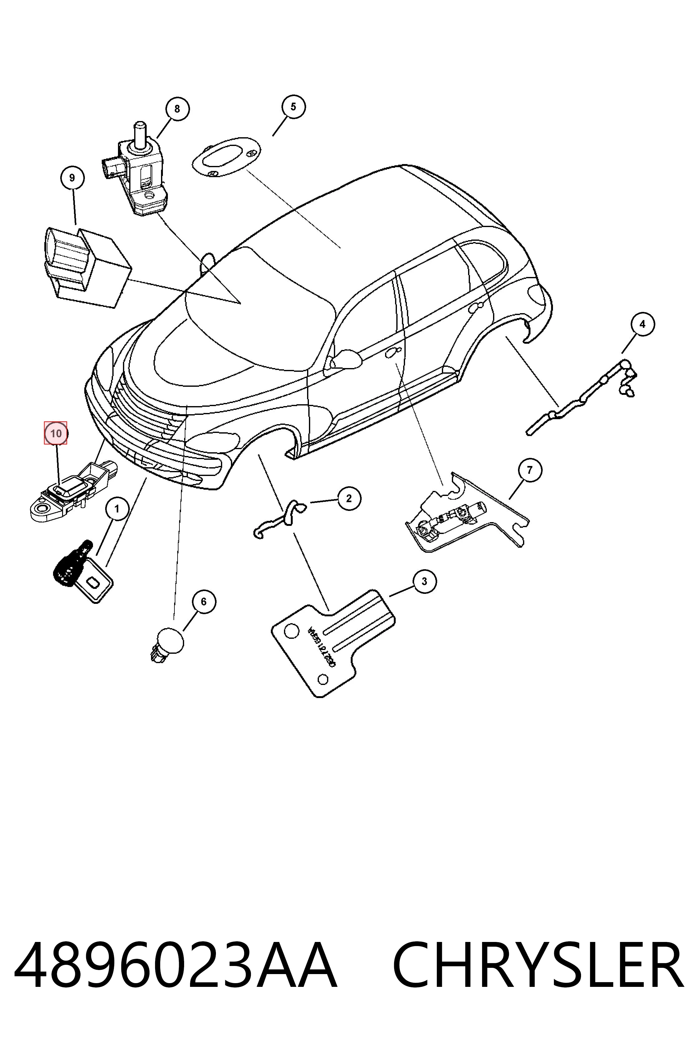 4896023AA Chrysler Датчик подушки безпеки