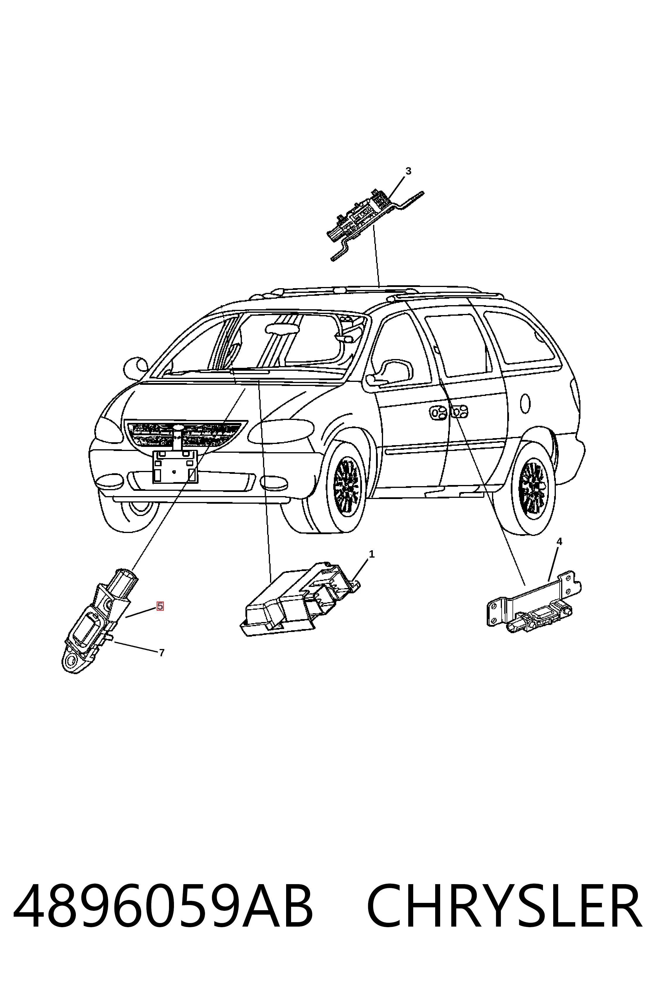 K04896059AB Fiat/Alfa/Lancia Датчик Ейрбег передній