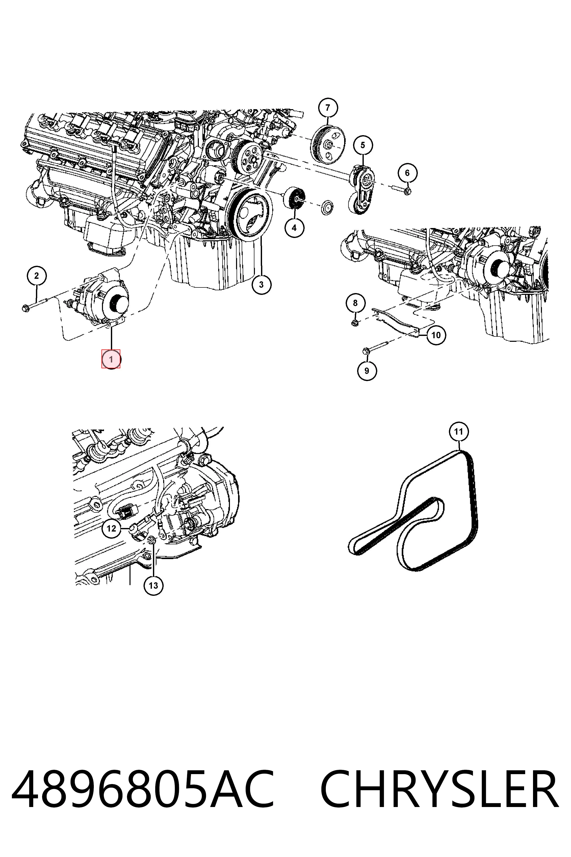 4896805AC Chrysler Авто генератор