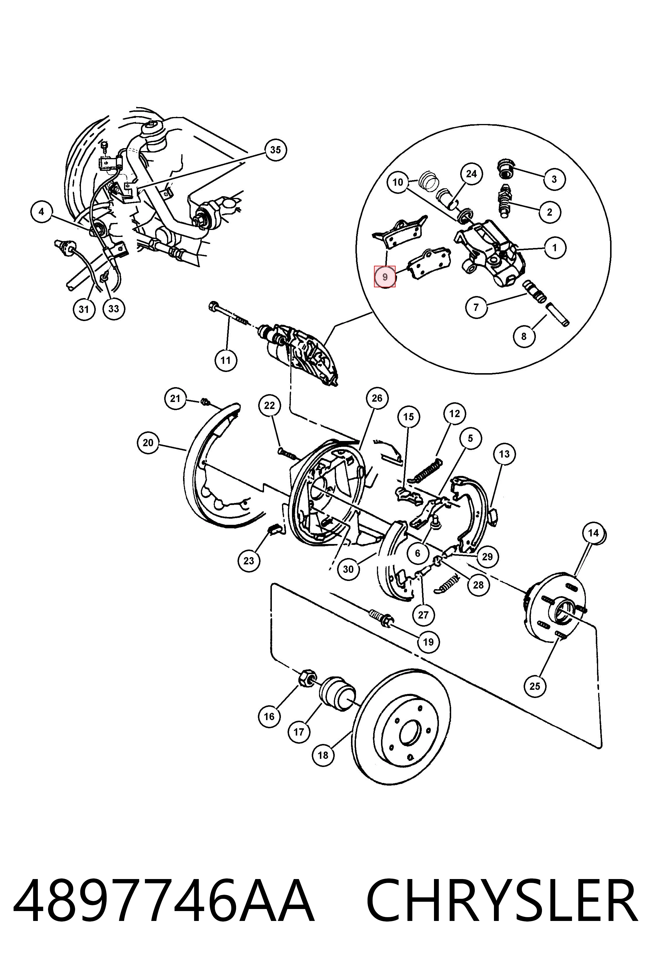 4897746AA Chrysler Передні гальмівні колодки