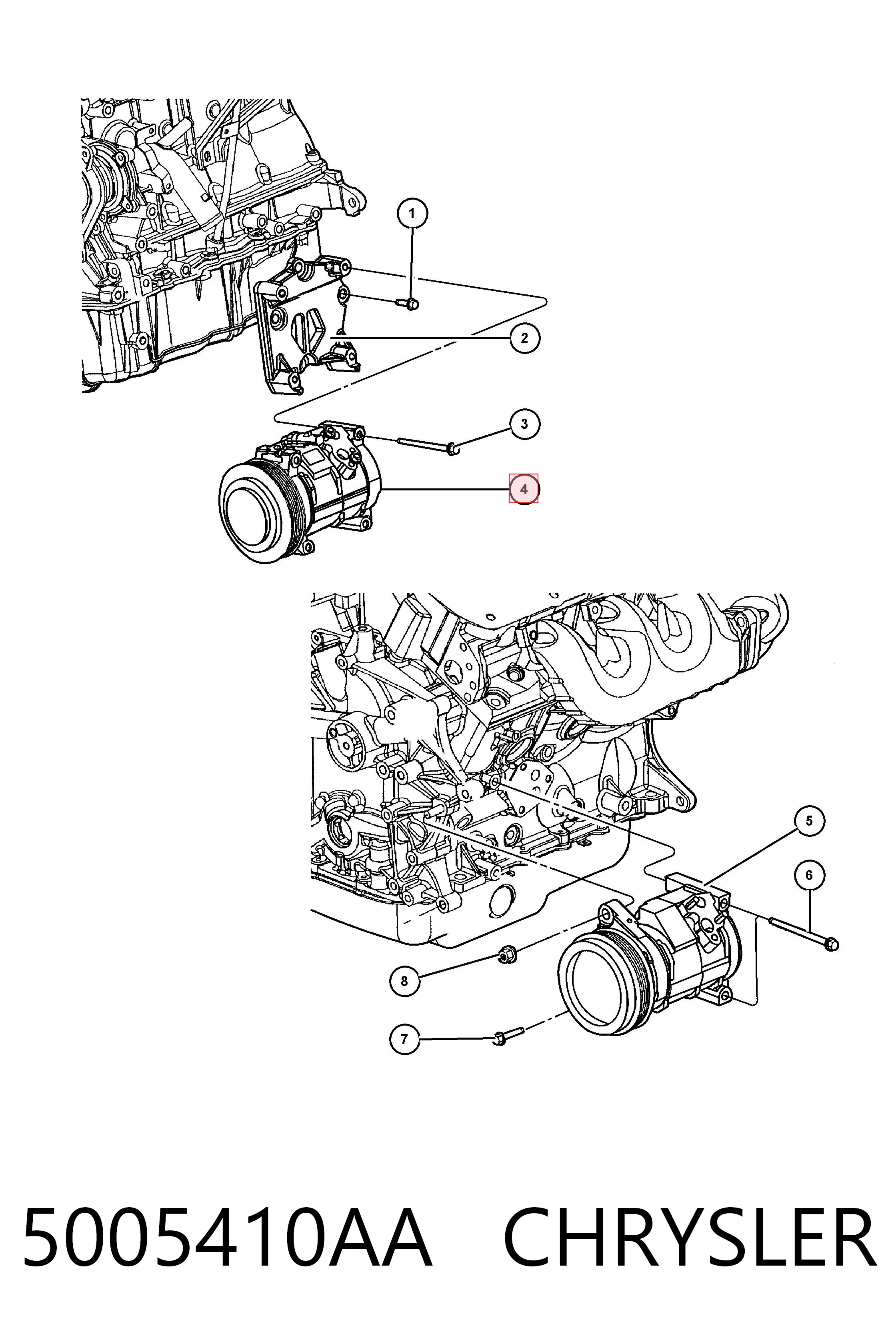 5005410AA Chrysler Компресор холодоагенту