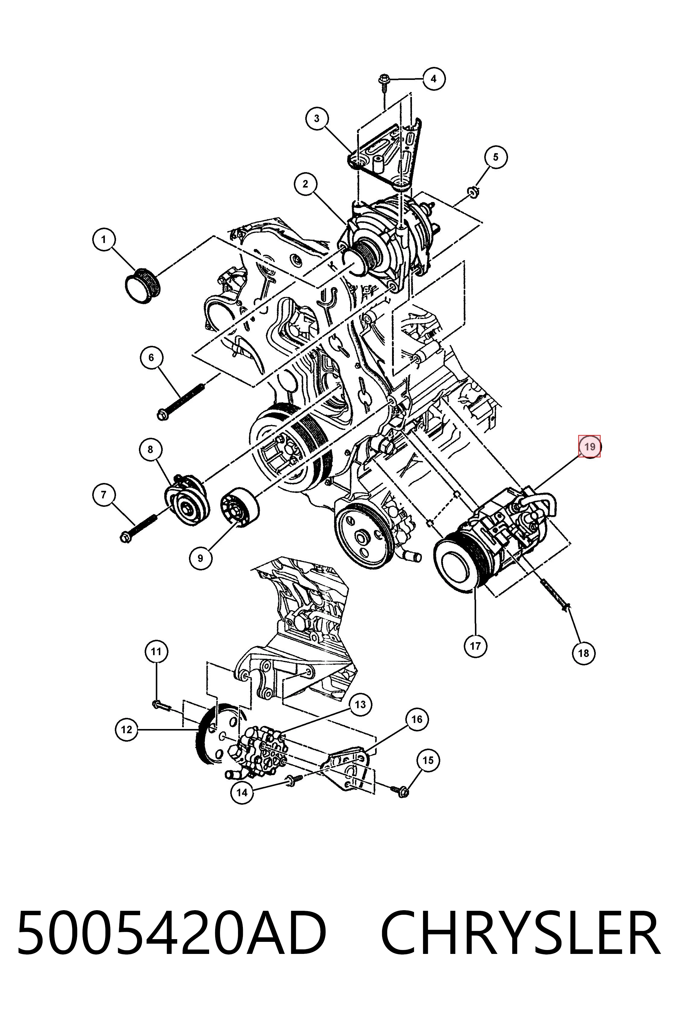 5005420AD Chrysler Компресор холодоагенту