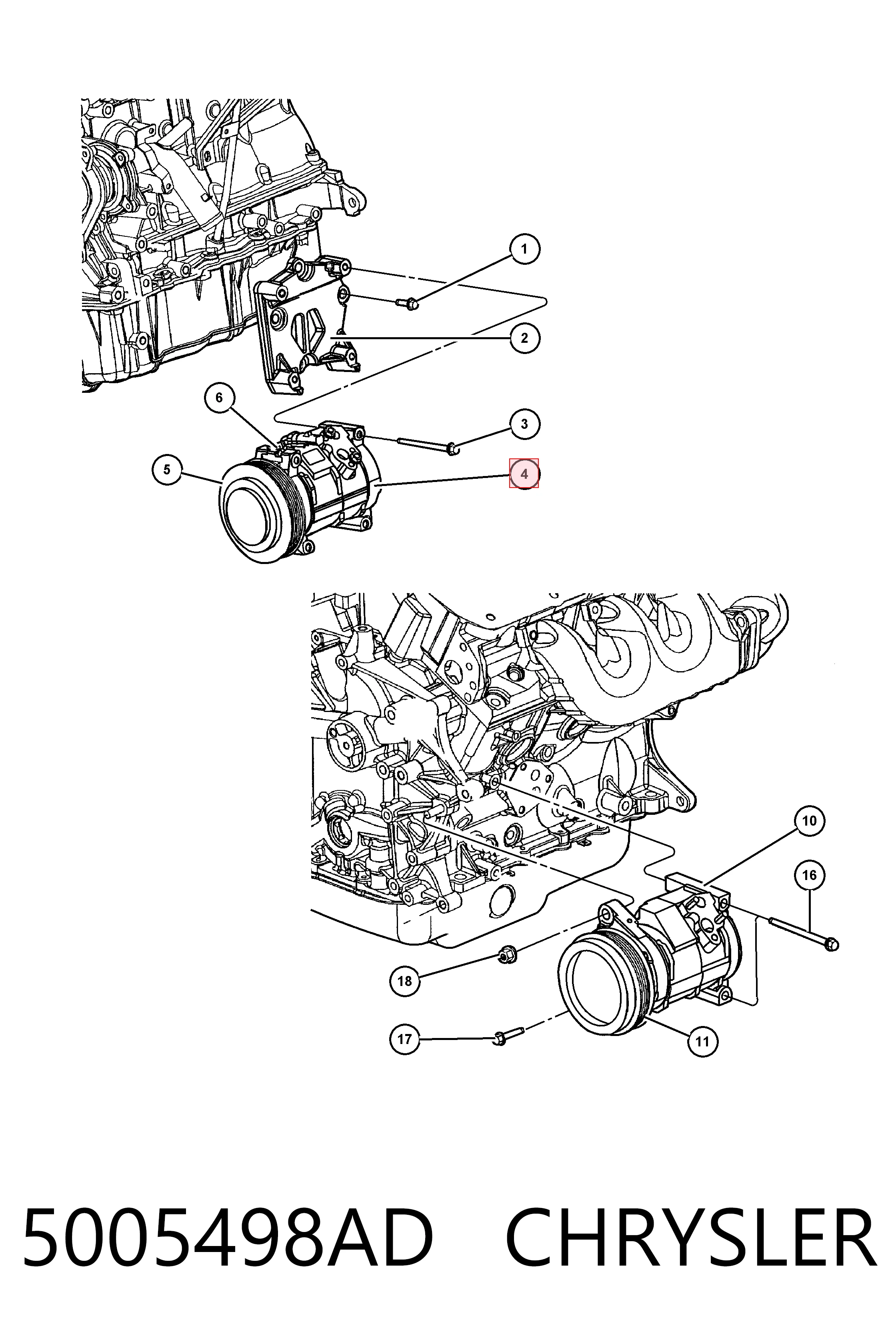 5005498AD Chrysler Компресор холодоагенту
