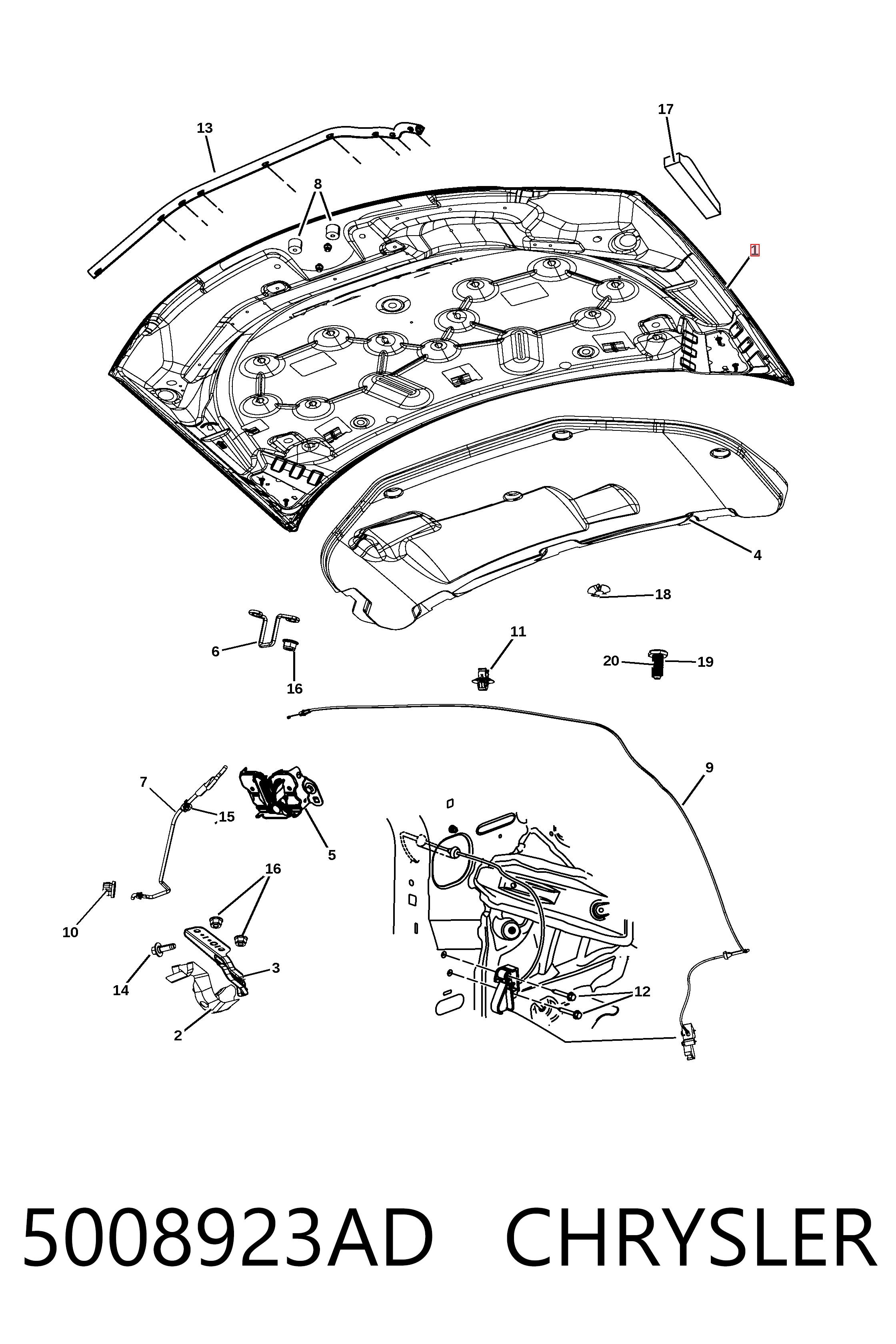 5008923AD Chrysler Капот