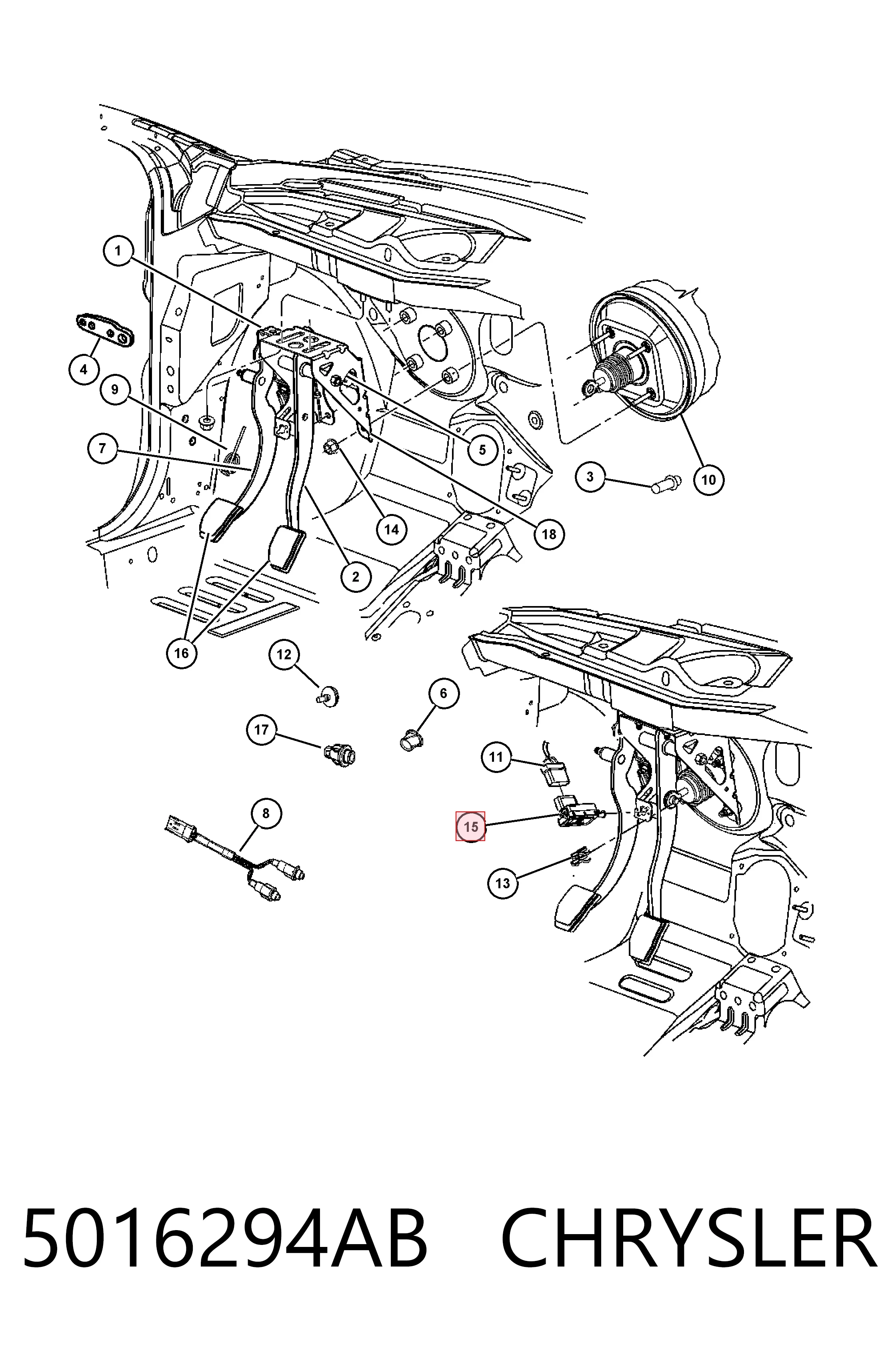 K05016294AD Fiat/Alfa/Lancia Лягушка стоп-сигналу