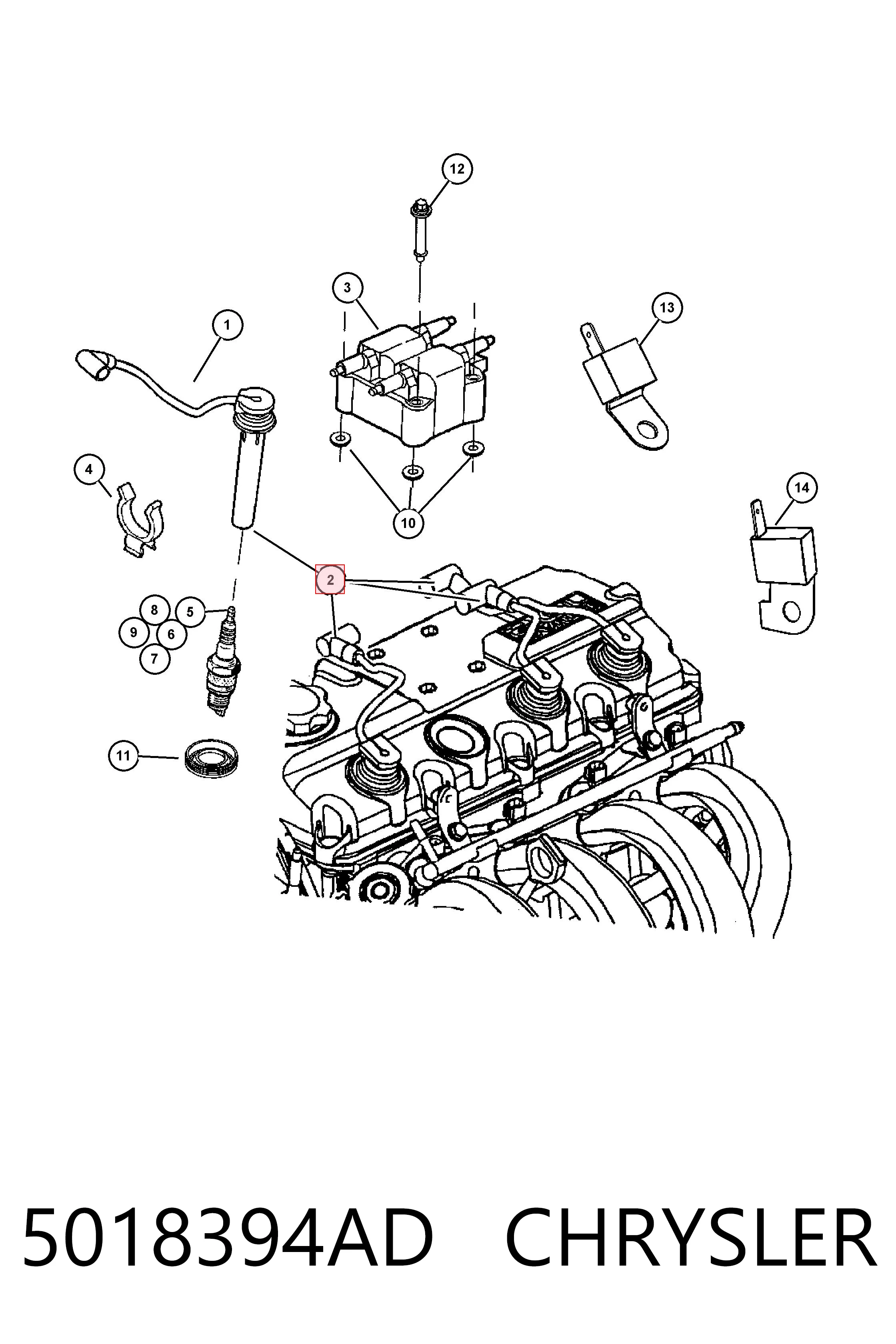 5018394AD Chrysler Проводи високовольтні