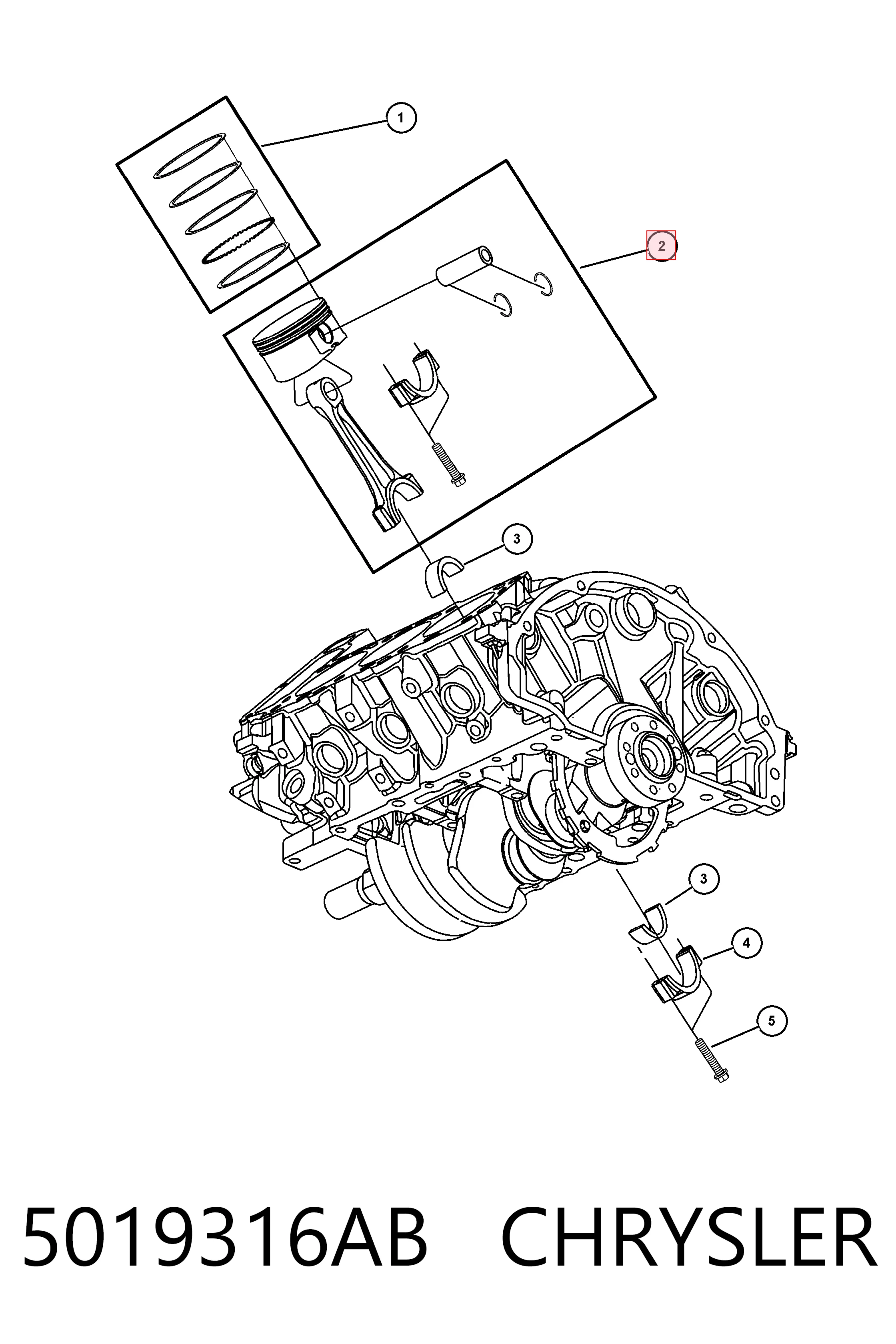 K05019316AC Fiat/Alfa/Lancia Поршень і шатун комплект