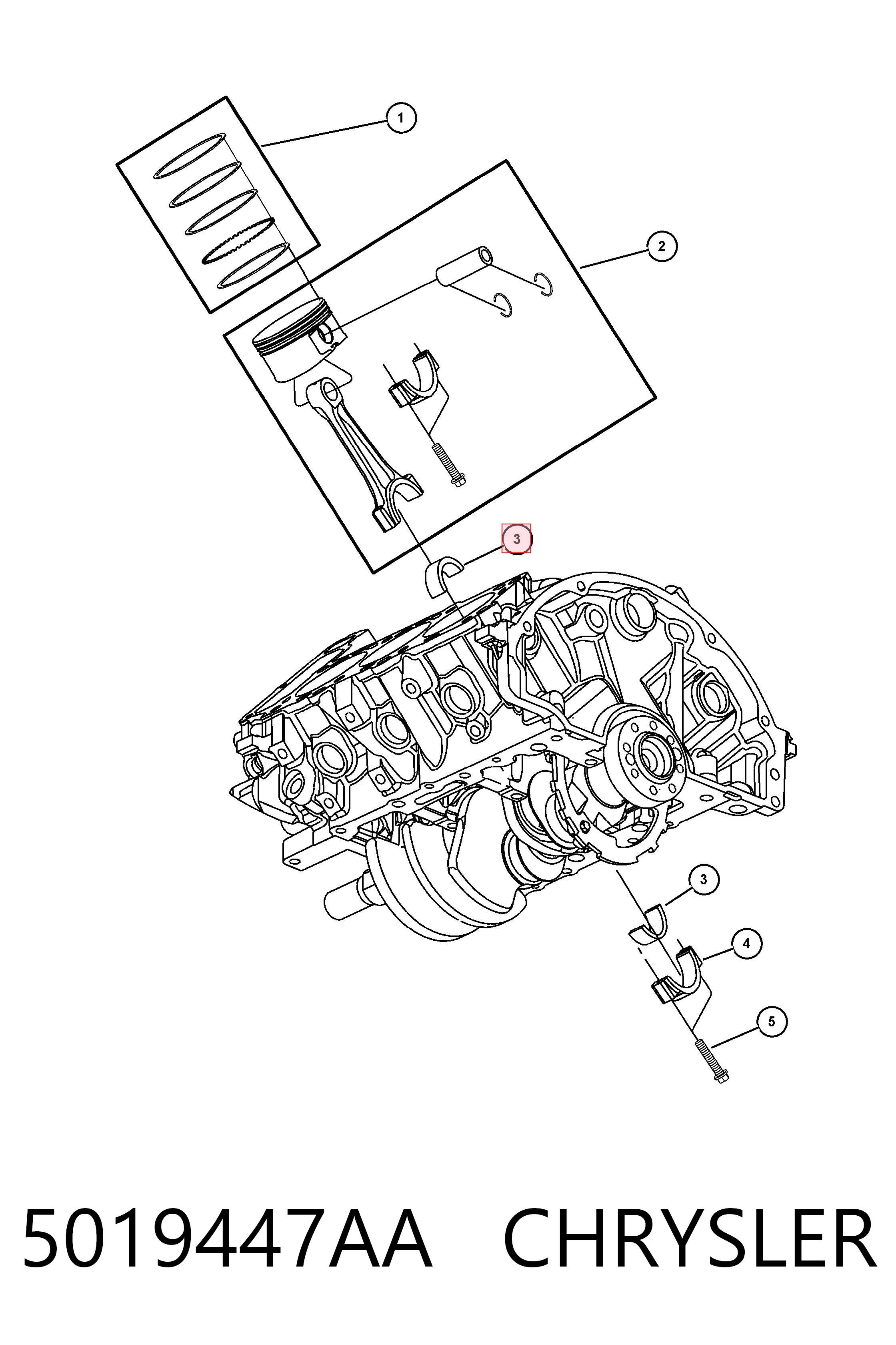 5019447AA Chrysler Підшипник шатуна