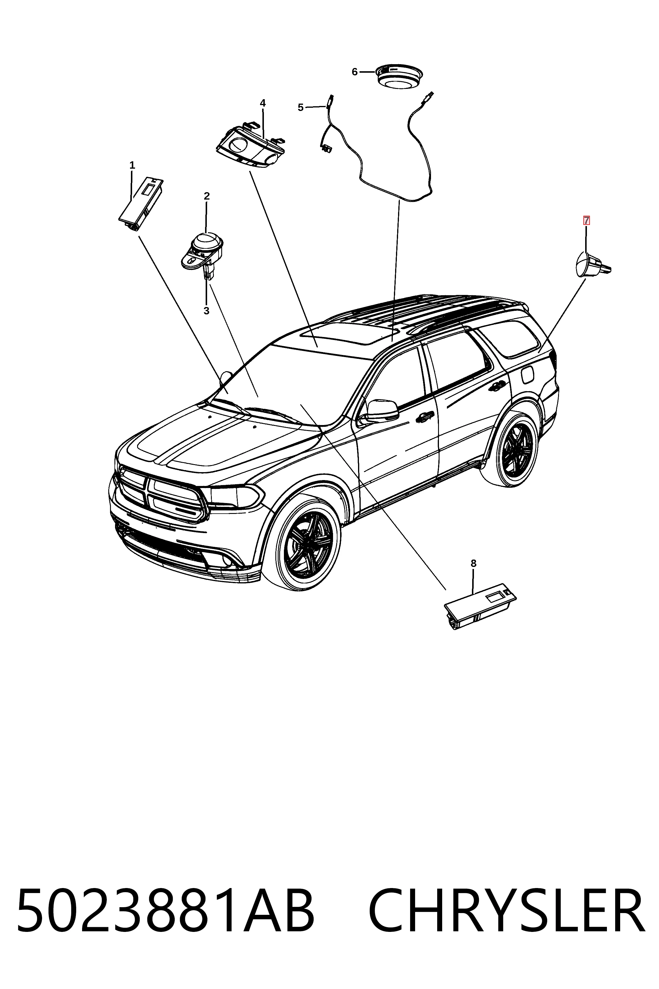 Купити K05023881AD Fiat/Alfa/Lancia Плафон підсвітки багажного відсіку