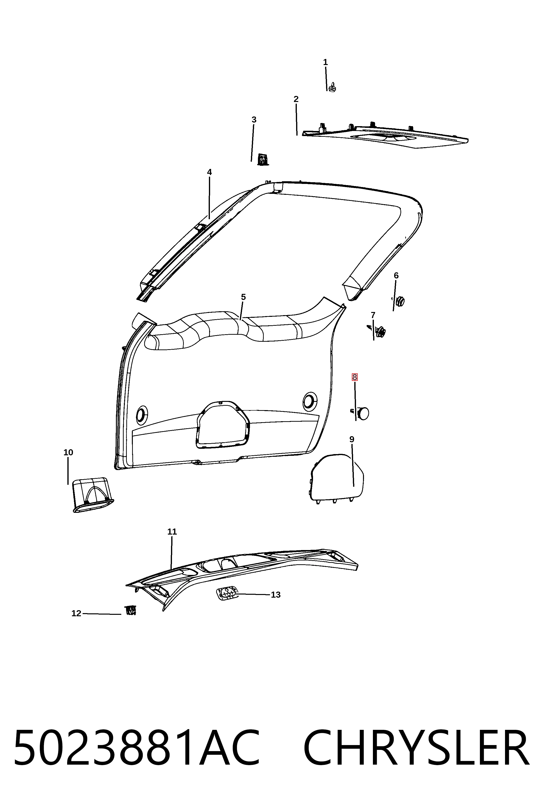Плафон підсвітки багажного відсіку K05023881AD Fiat/Alfa/Lancia