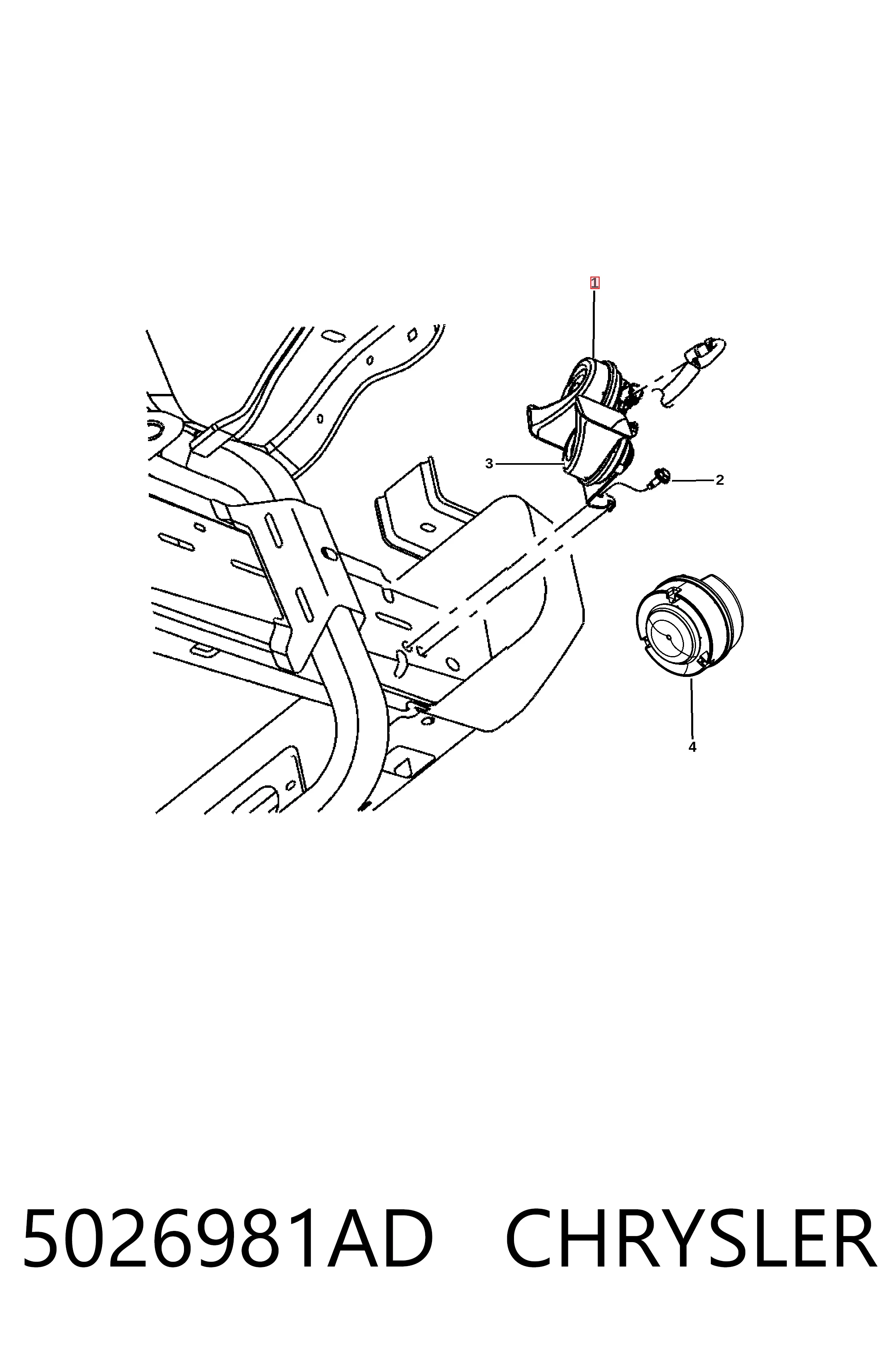 Сигнал звуковий (клаксон) K68210688AA Fiat/Alfa/Lancia