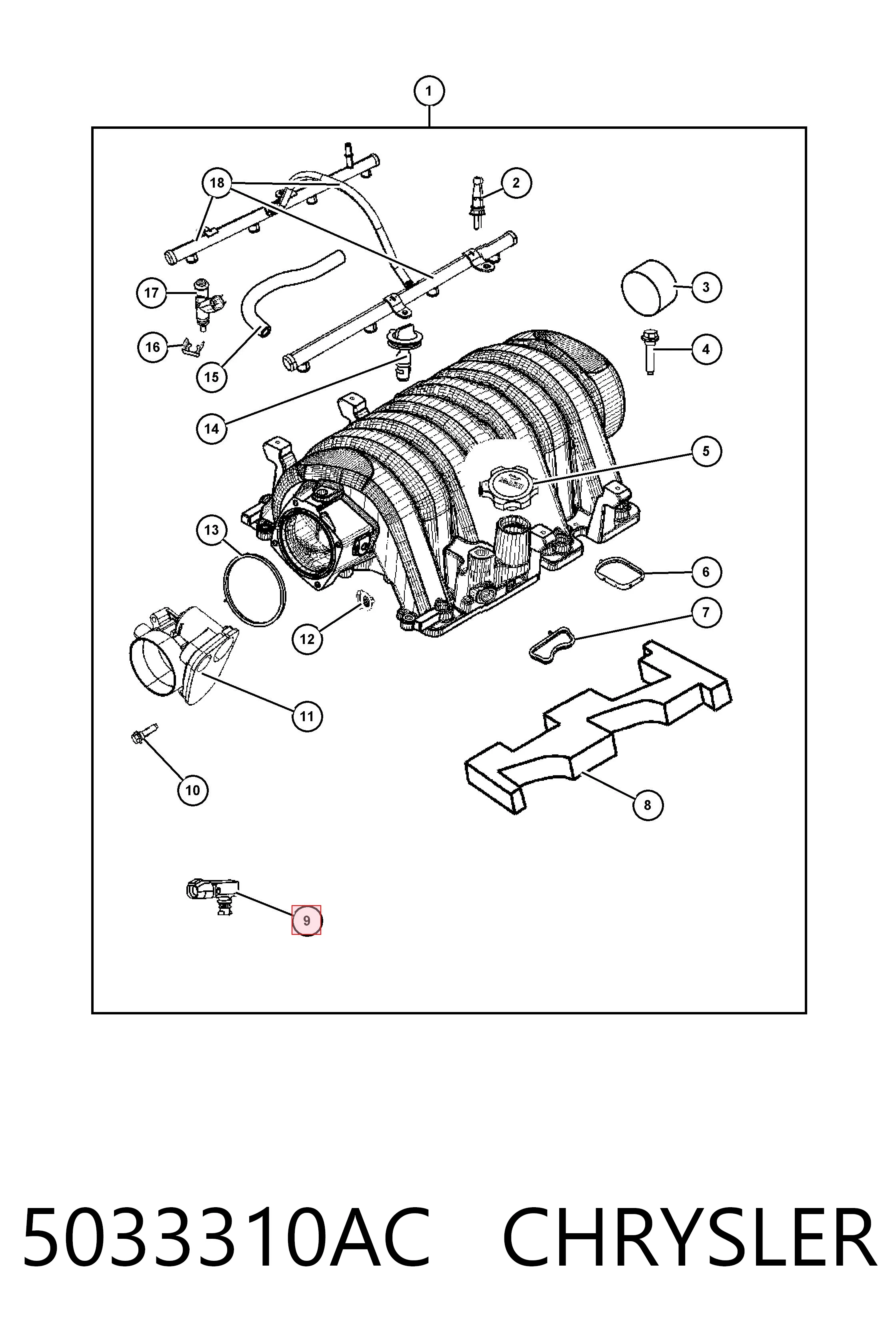 5033310AC Chrysler Датчик наддува