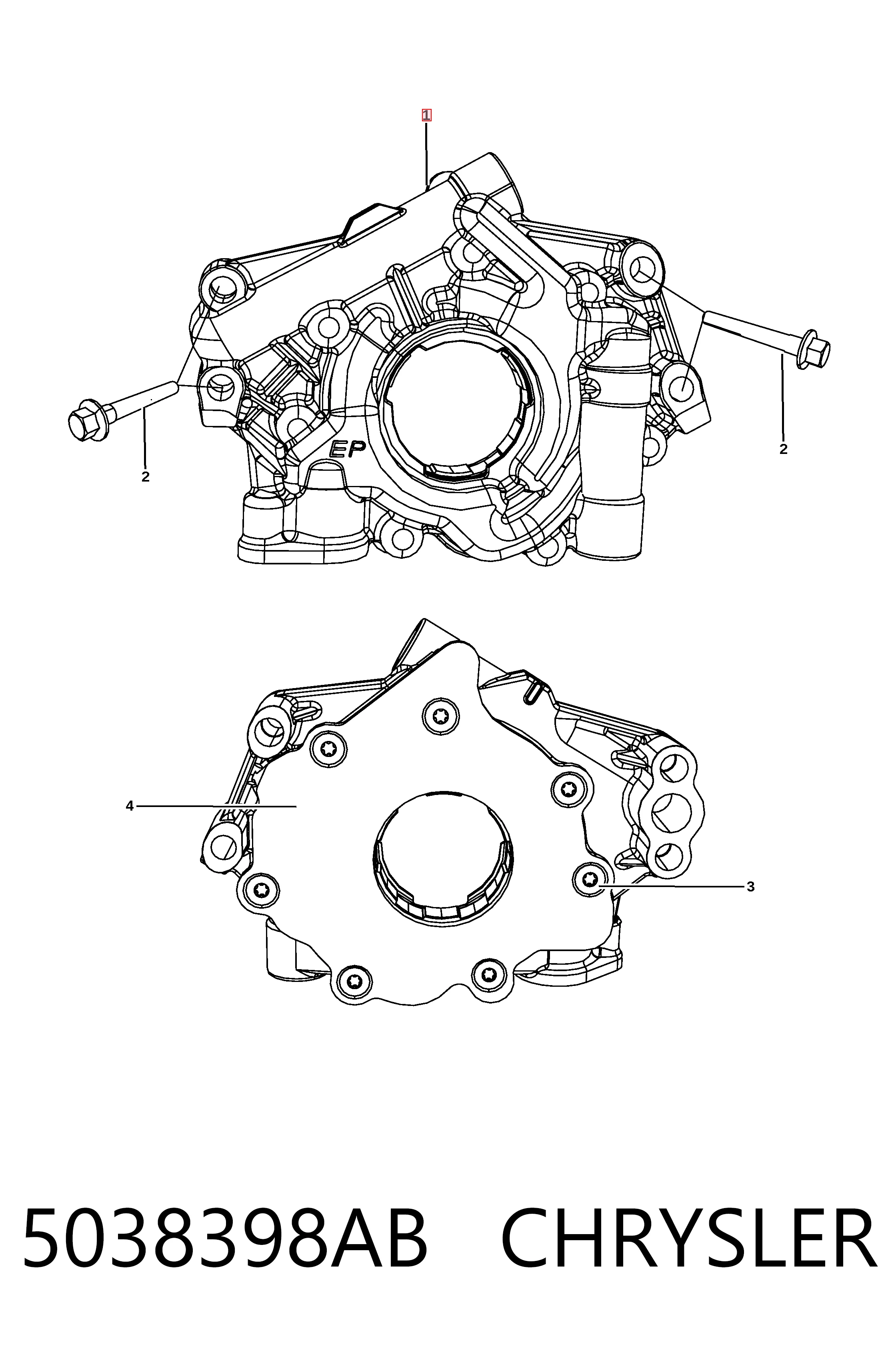 5038398AB Chrysler Масляний насос двигуна