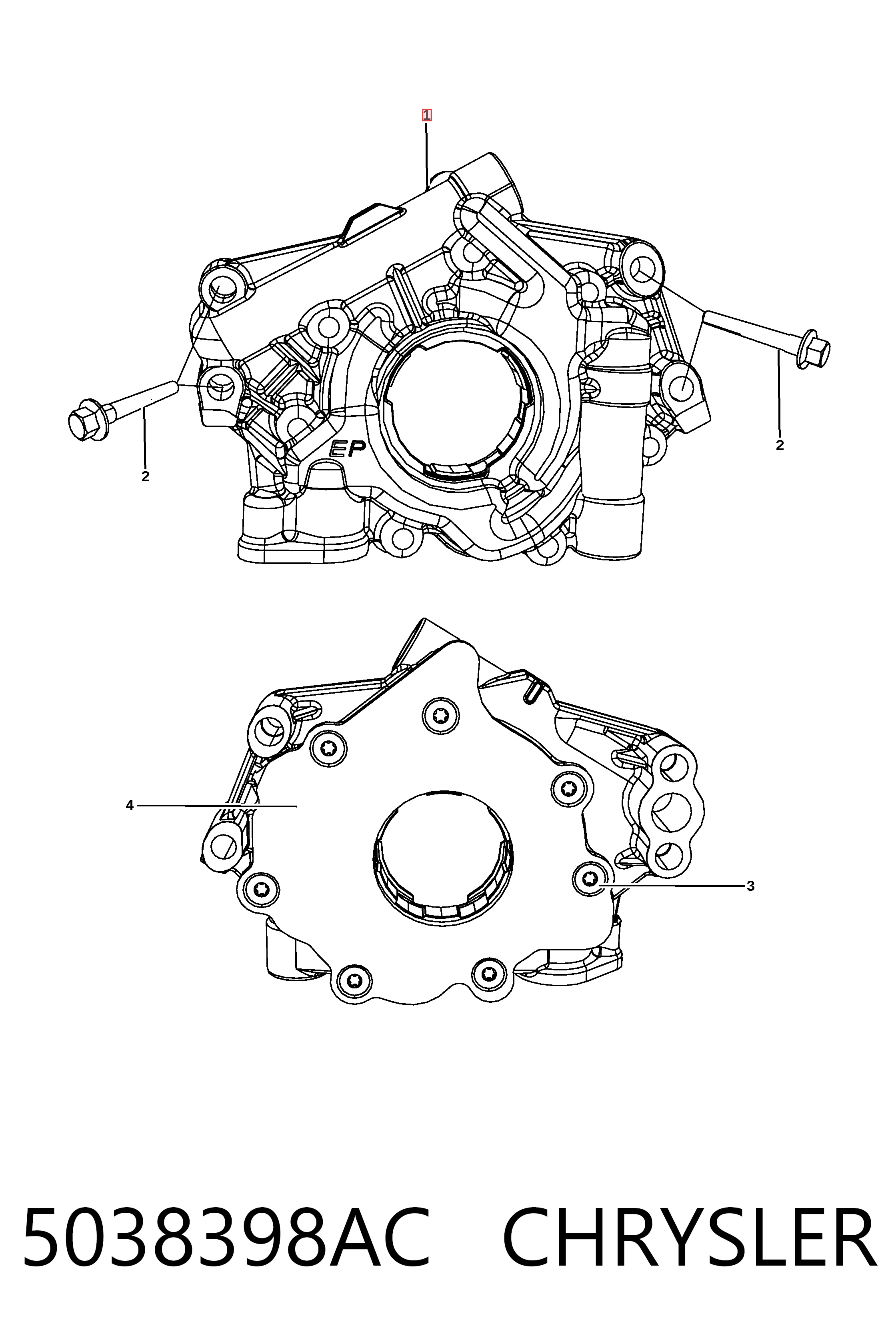 5038398AC Chrysler Масляний насос двигуна