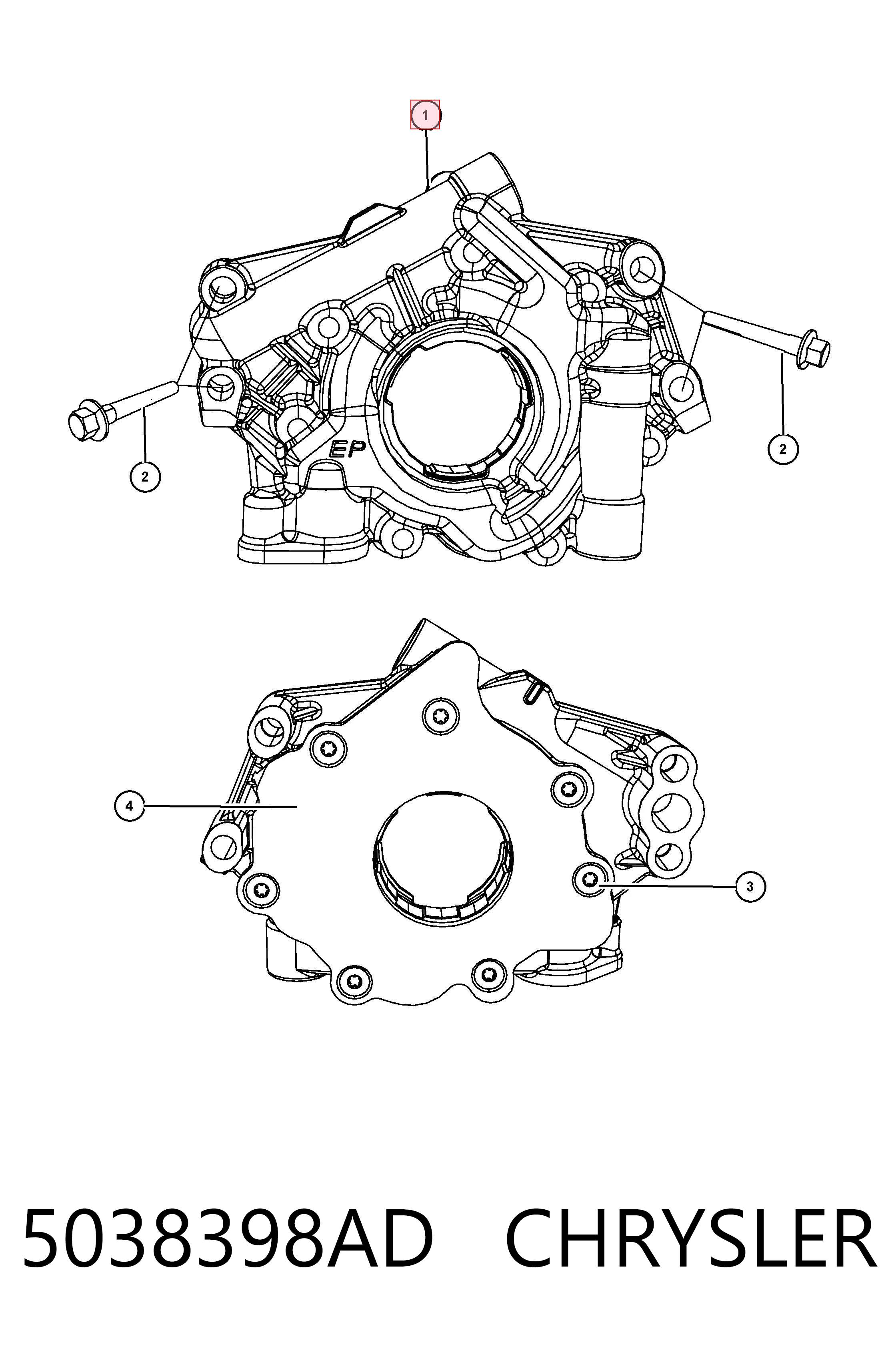 5038398AD Chrysler Масляний насос двигуна