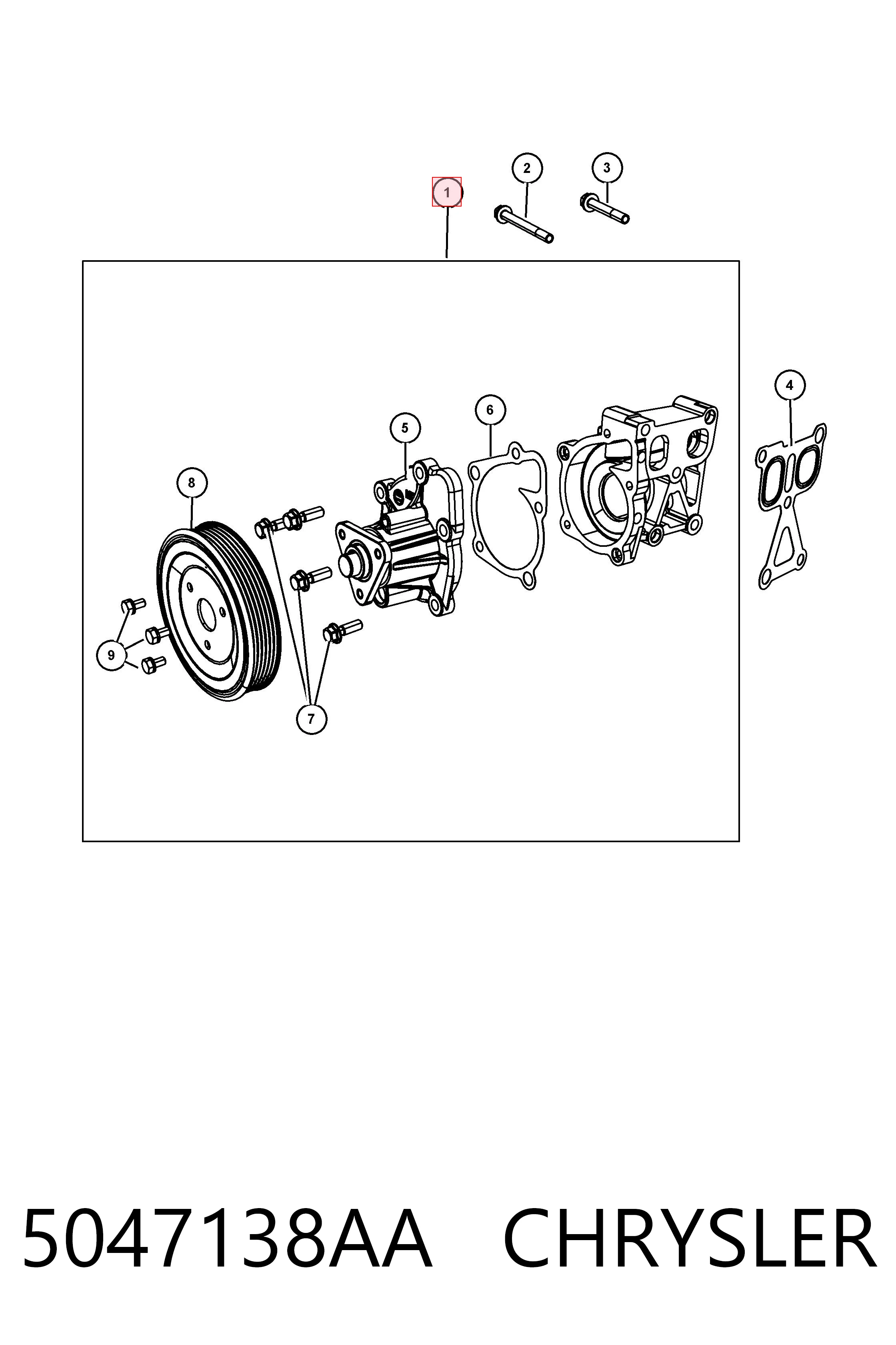 5047138AA Chrysler Насос охолодження