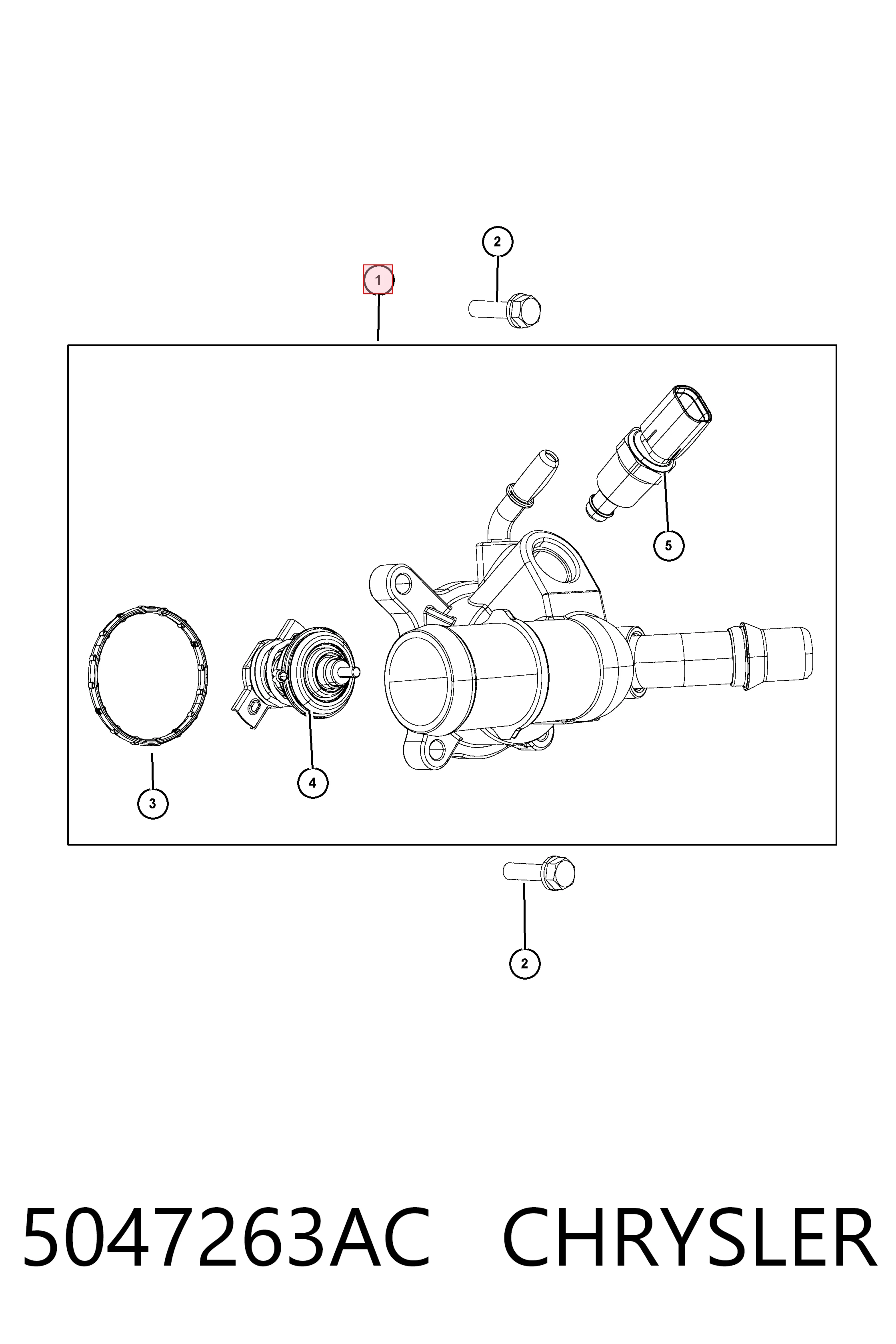 5047263AC Chrysler Корпус термостата в зборі