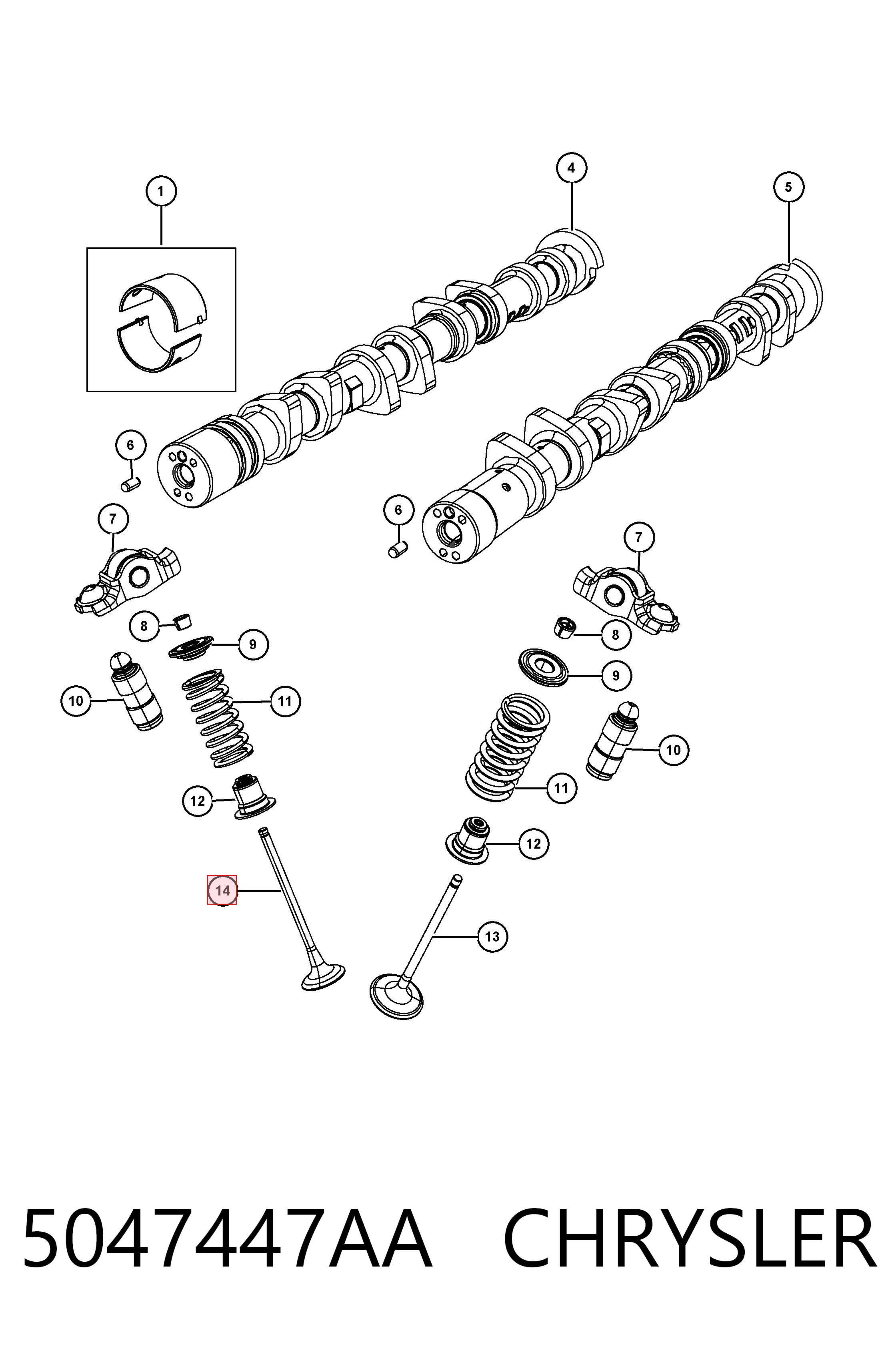 5047447AA Chrysler Випускний клапан двигуна