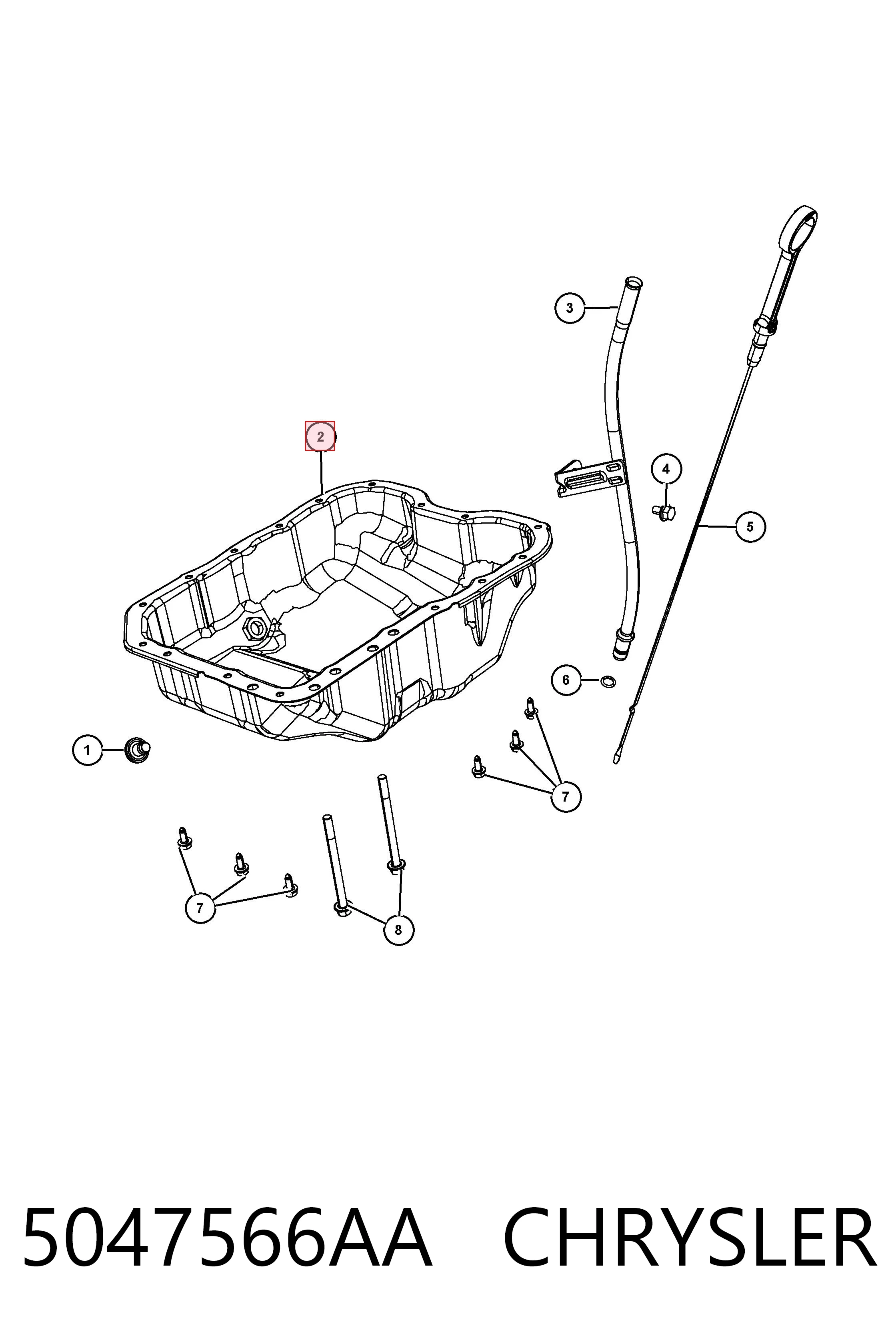 Піддон масляний картера двигуна K05047566AE Fiat/Alfa/Lancia