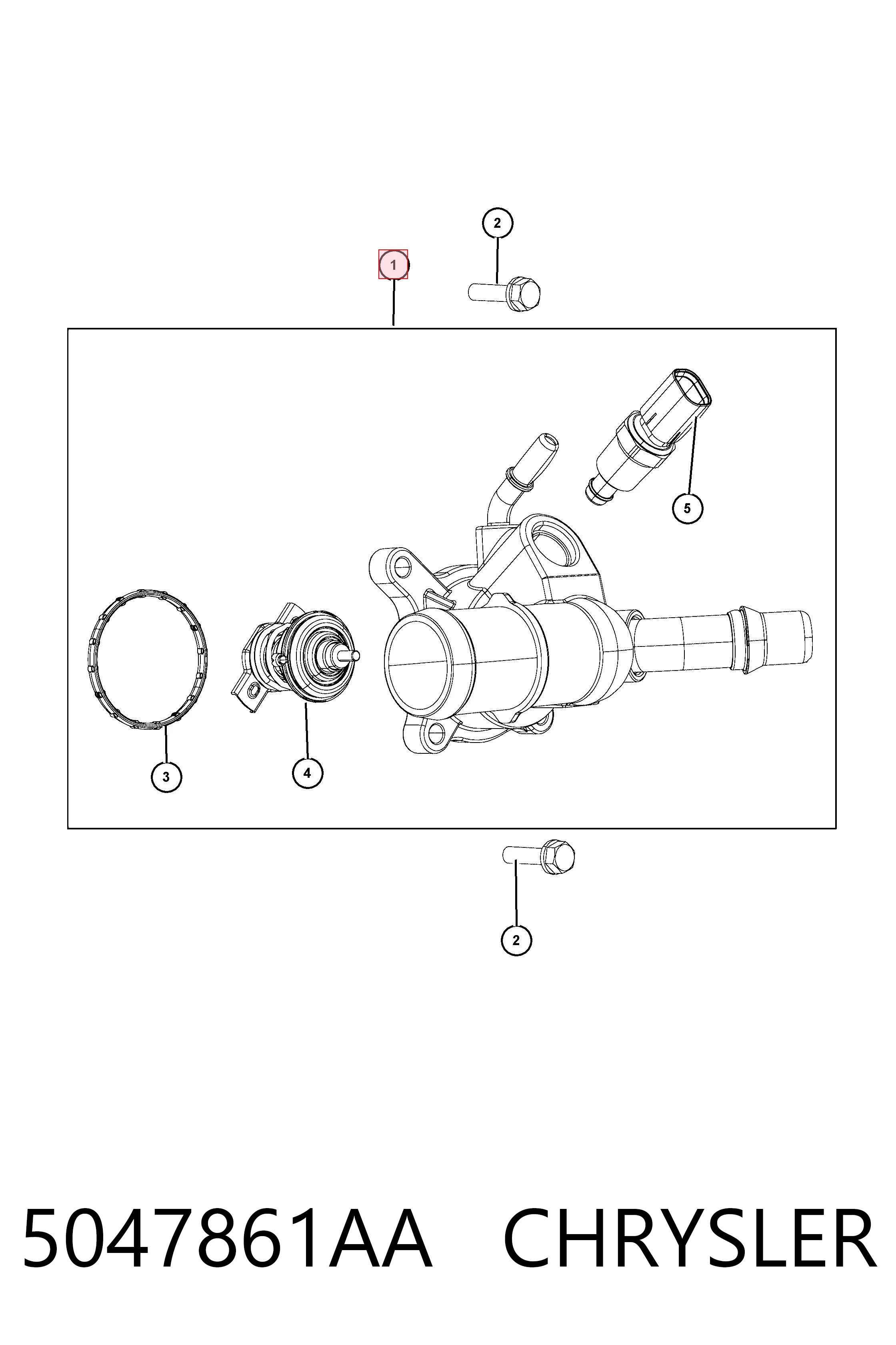 5047861AA Chrysler Корпус термостата в зборі