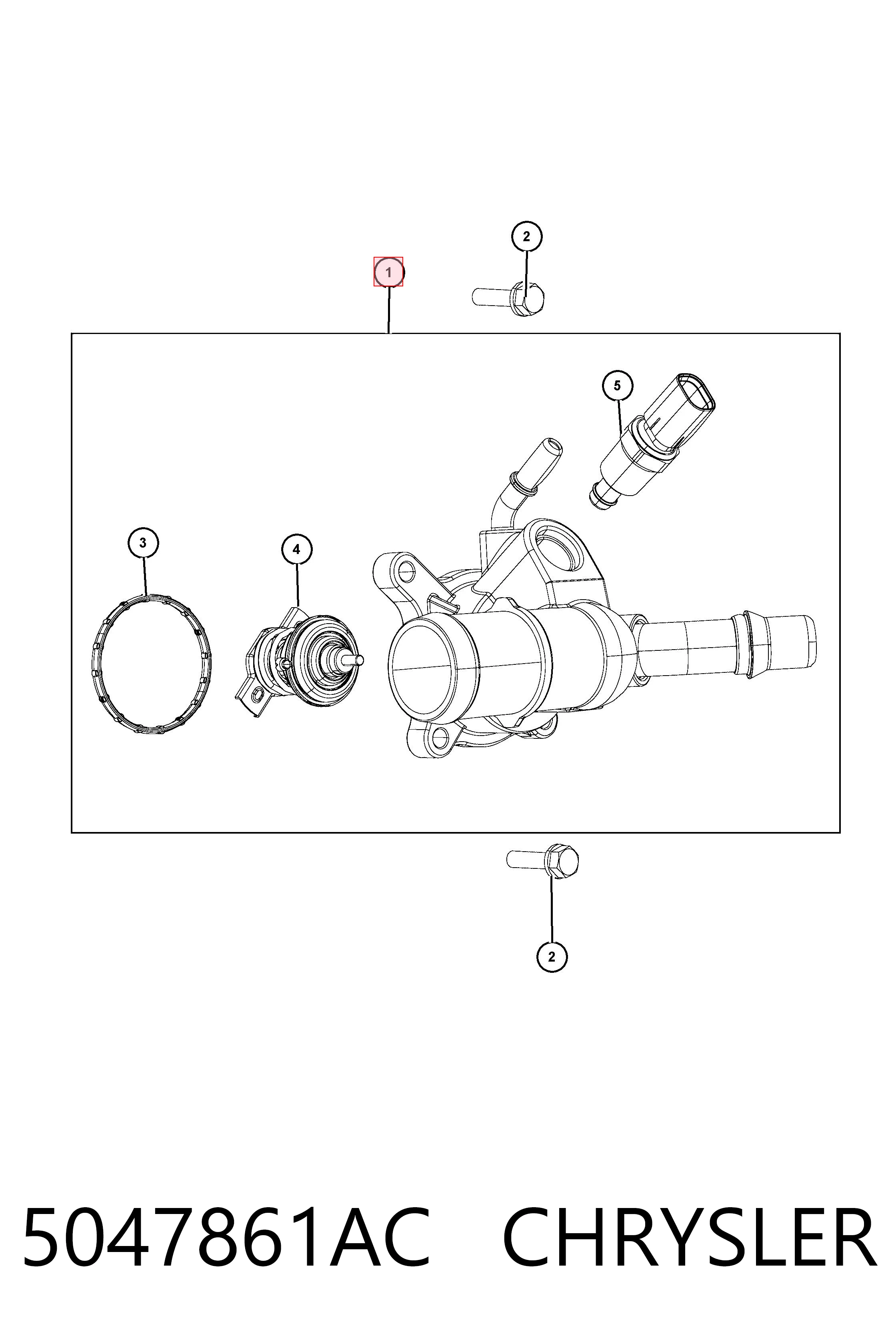 5047861AC Chrysler Корпус термостата в зборі