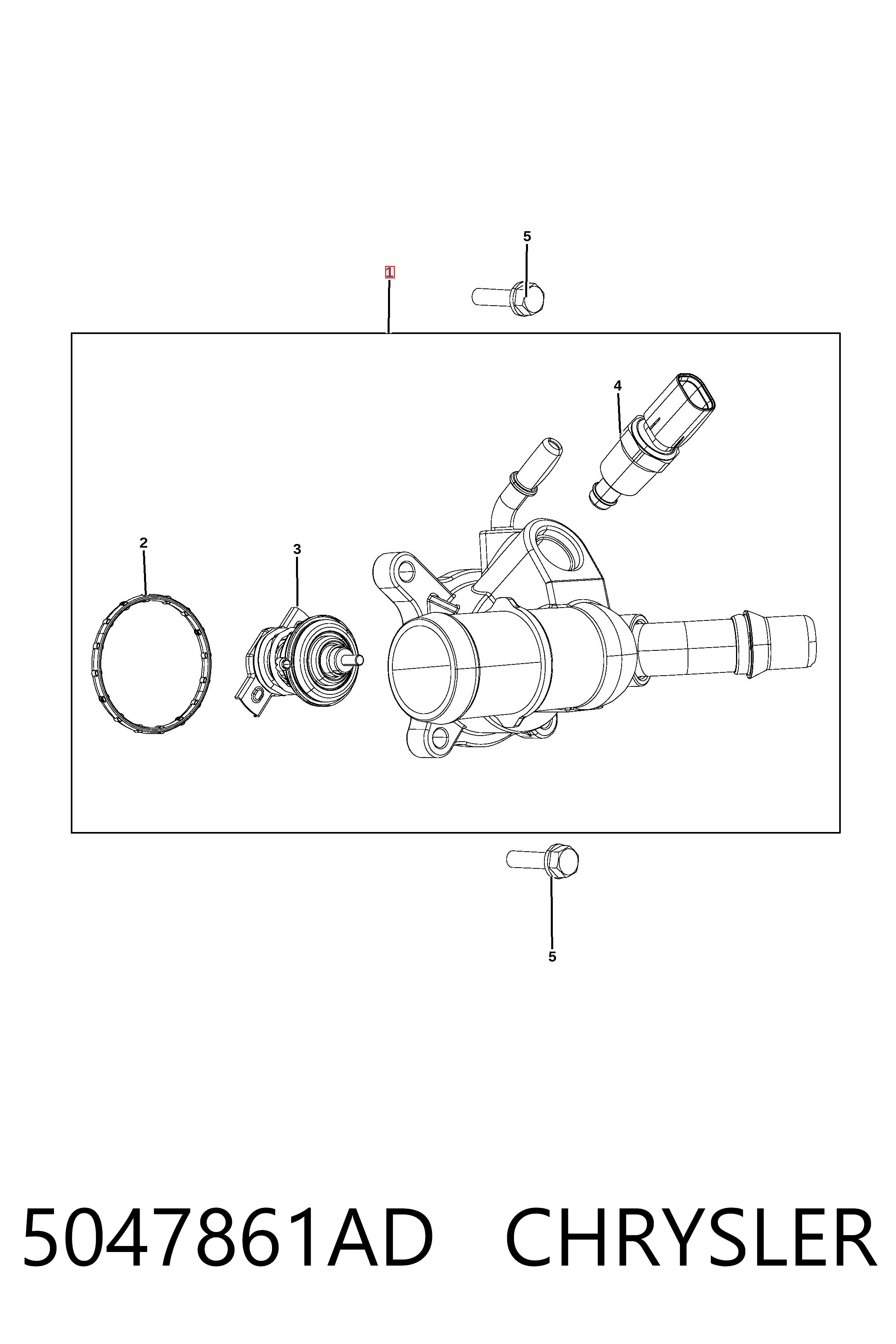 5047861AD Chrysler Корпус термостата в зборі