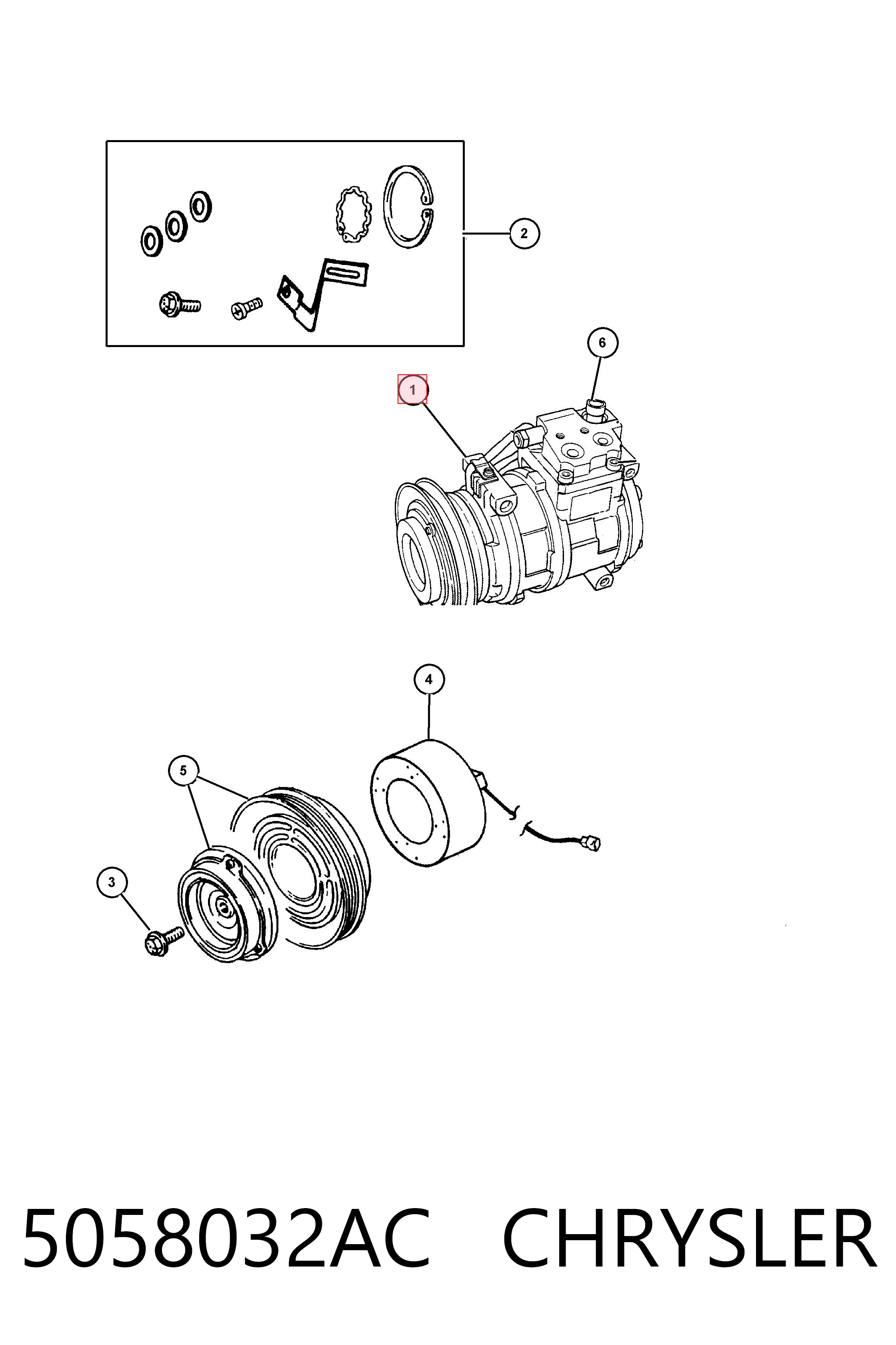 5058032AC Chrysler Компресор холодоагенту