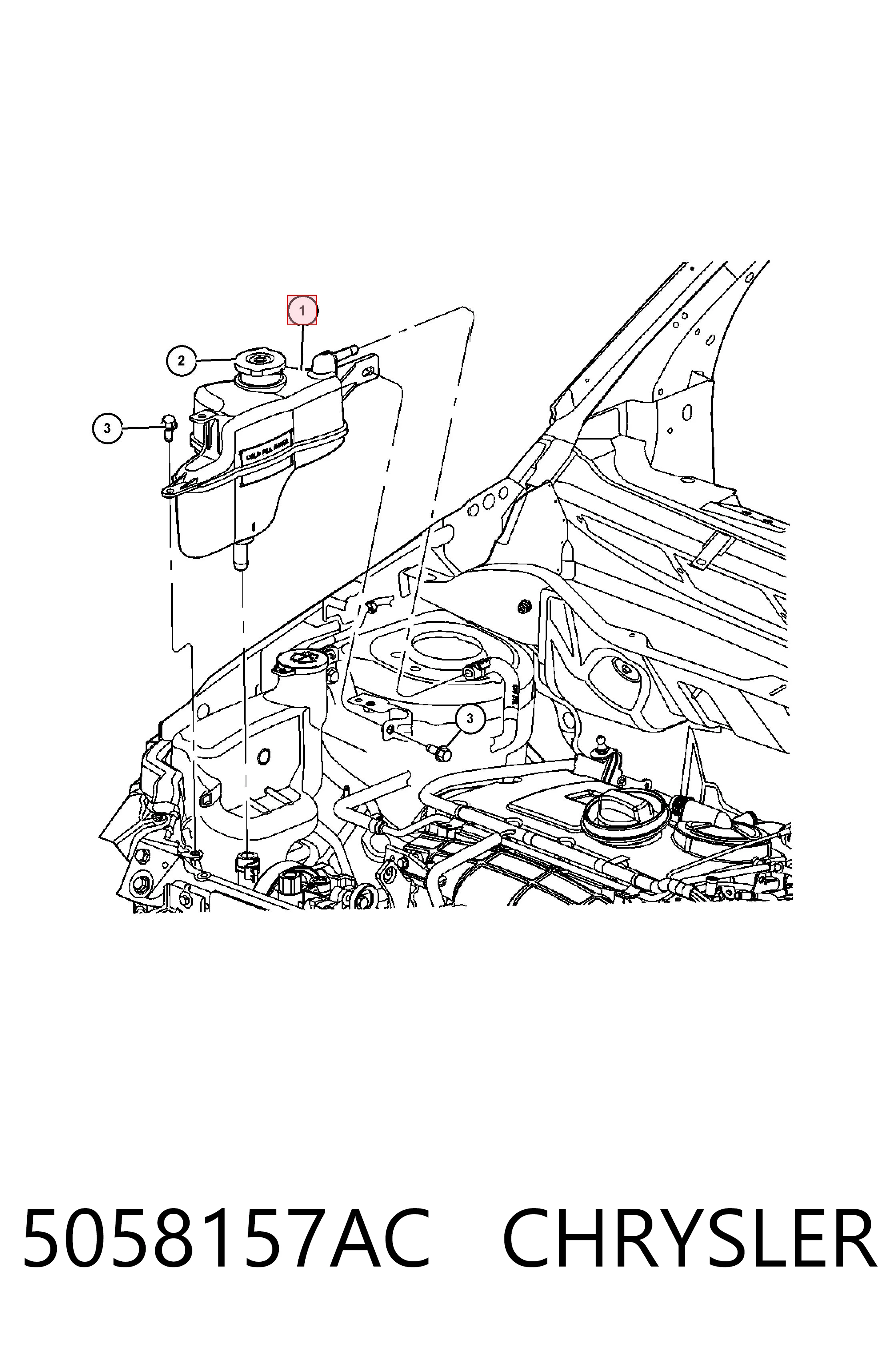 Бачок системи охолодження K05058157AD Fiat/Alfa/Lancia