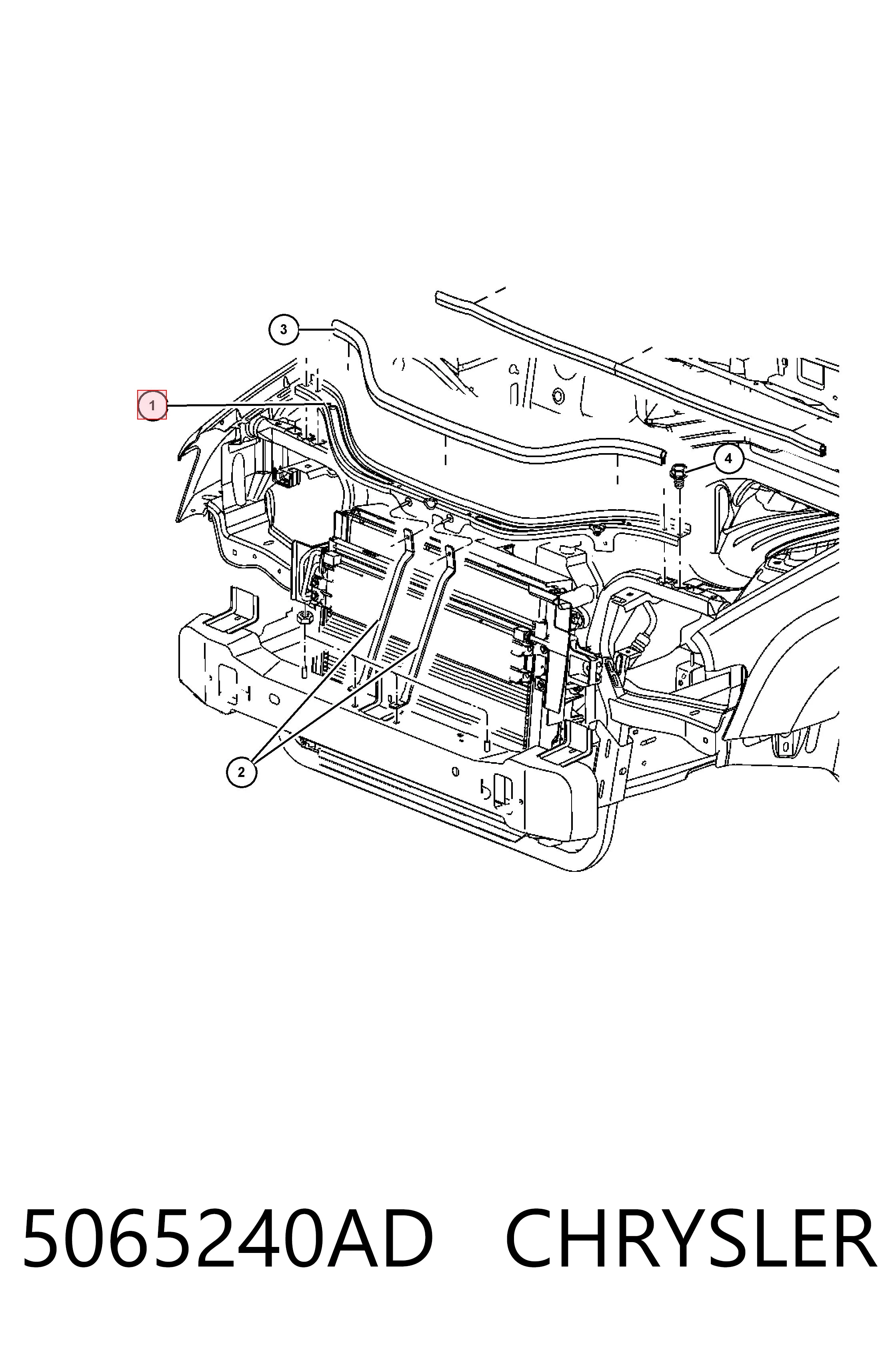 5065240AD Chrysler Рамка радіатора нижня