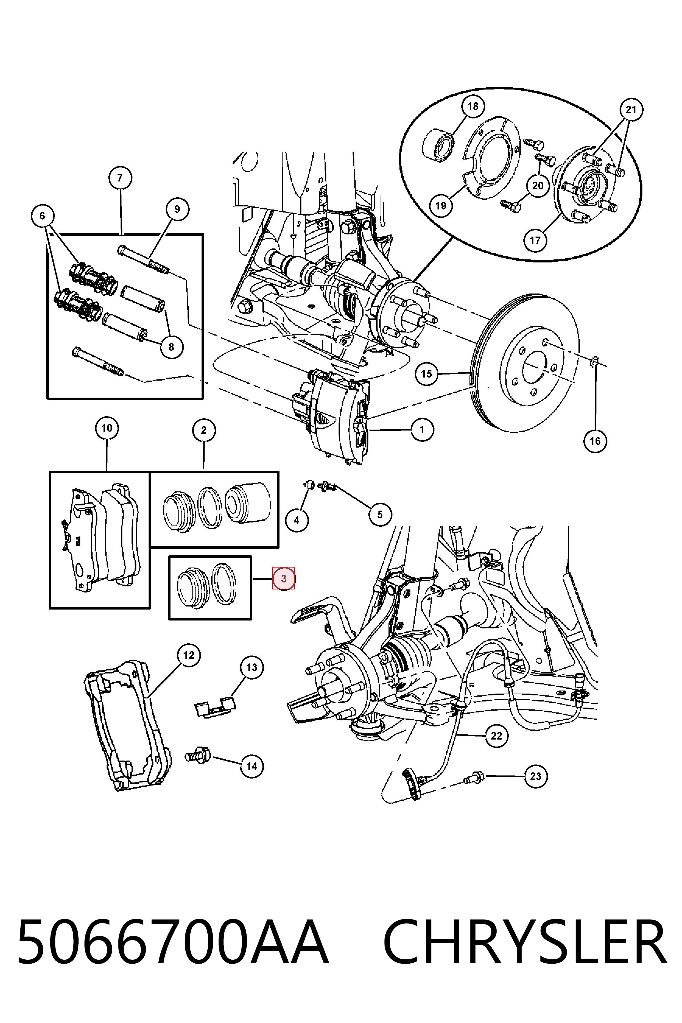 5066700AA Chrysler Ремкомплект гальмівної системи