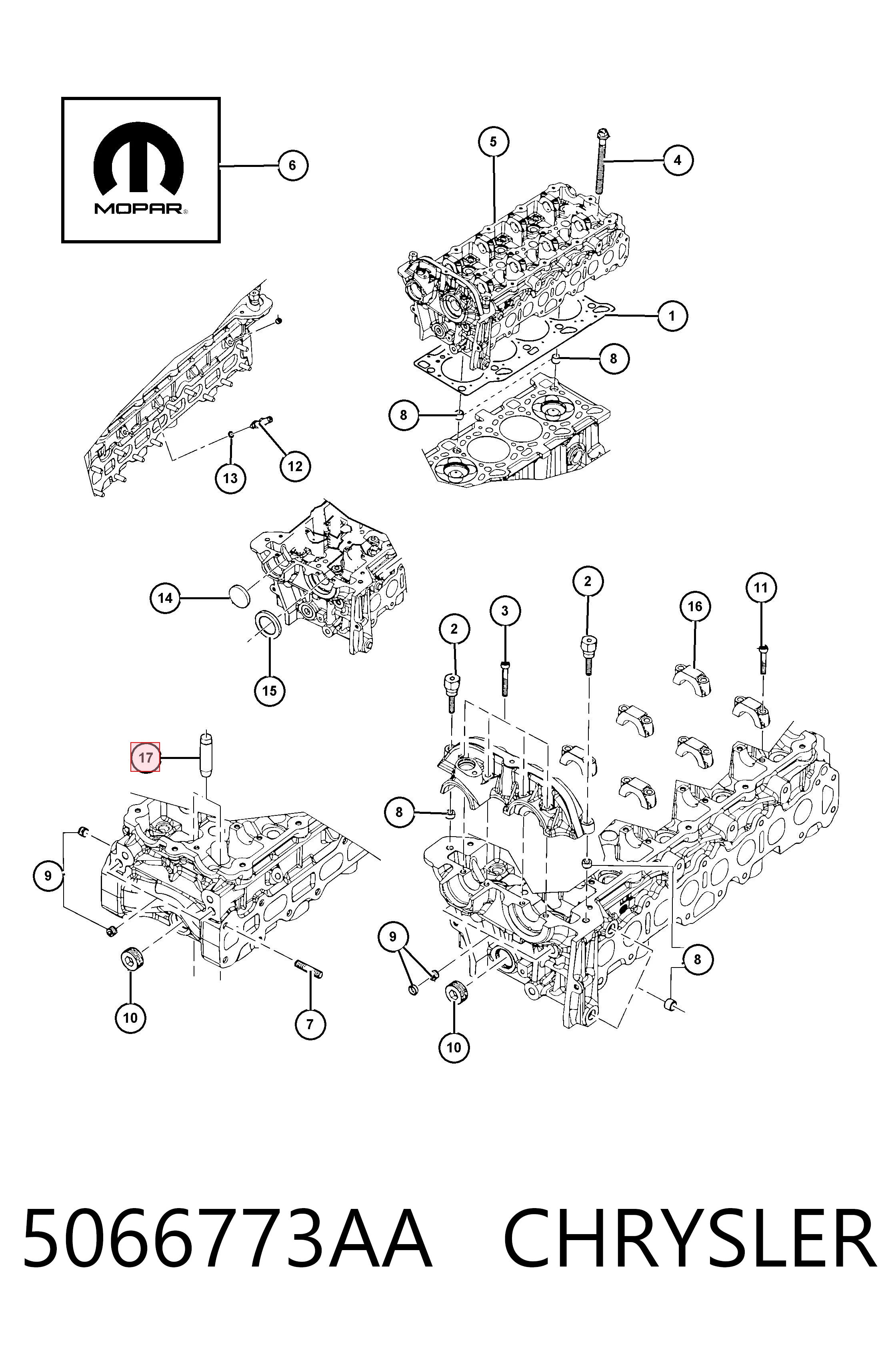 5066773AA Chrysler Напрямна клапана