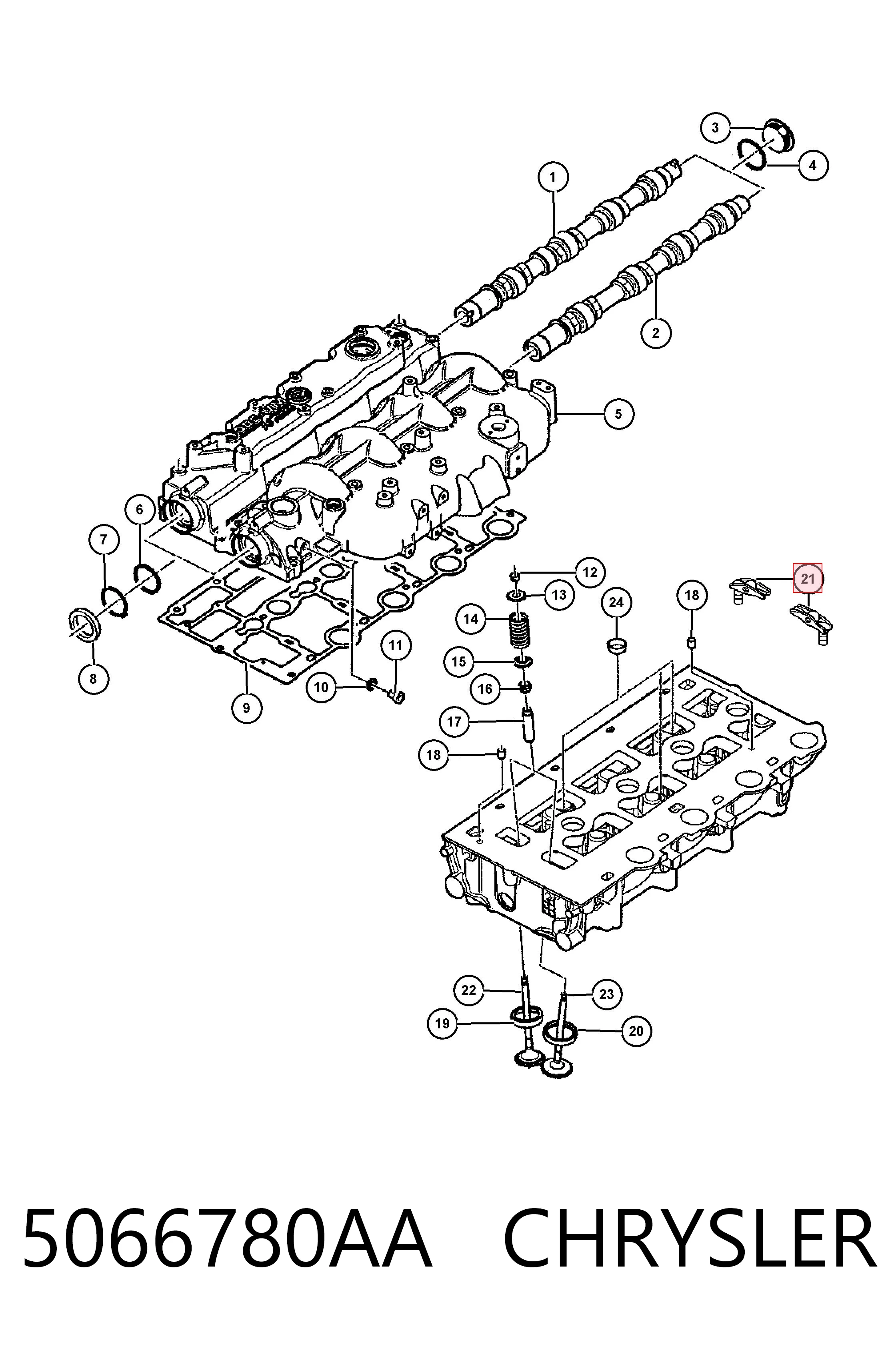 K05066780AB Fiat/Alfa/Lancia Коромисло клапана, рокер